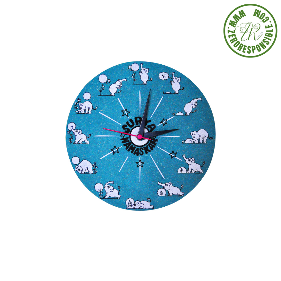 Surya namaskar wall clock