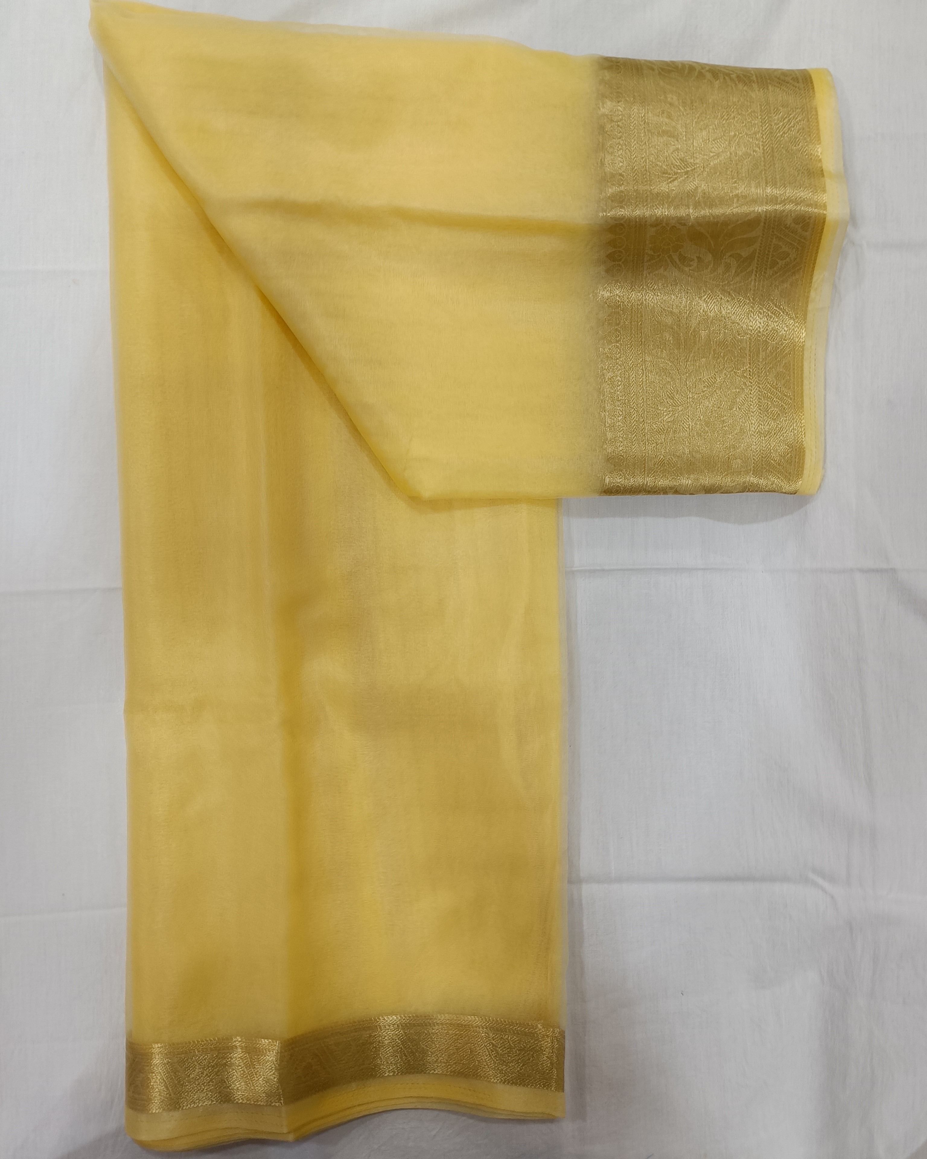 Yellow Organza Saree