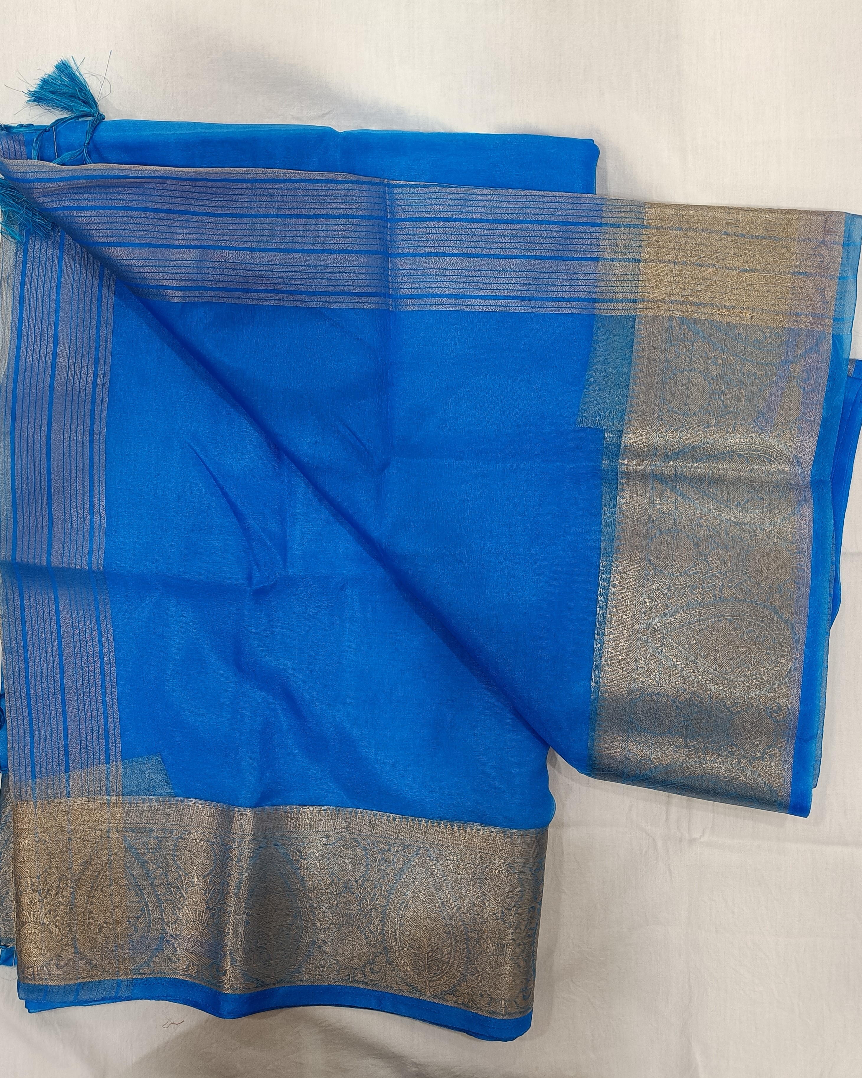 Blue Organza Saree