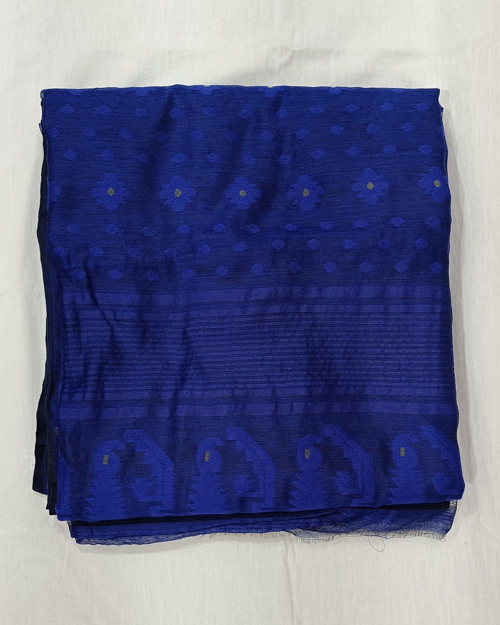 Blue Color Cotton Blended Saree with Self Color Weaving