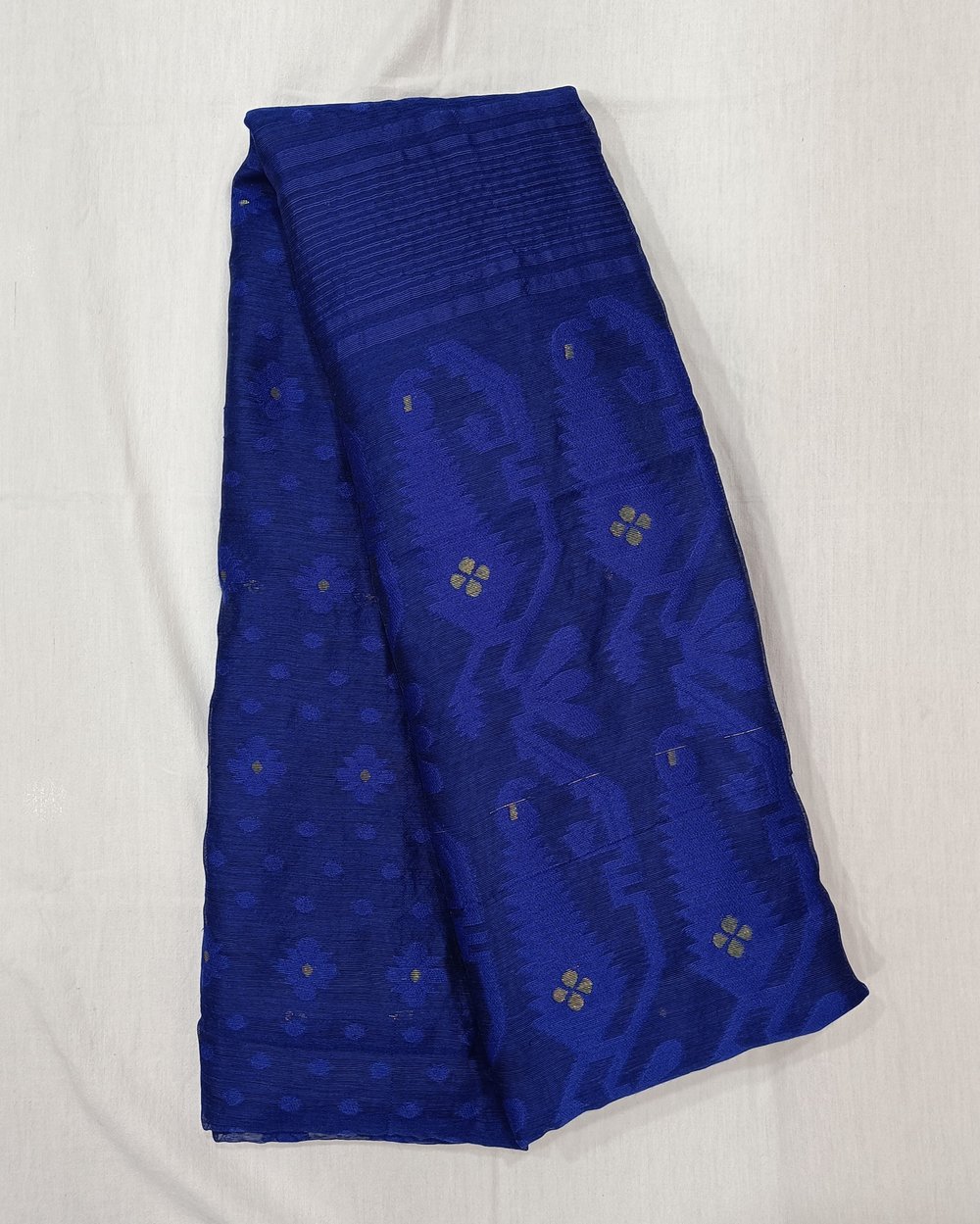Blue Color Cotton Blended Saree with Self Color Weaving
