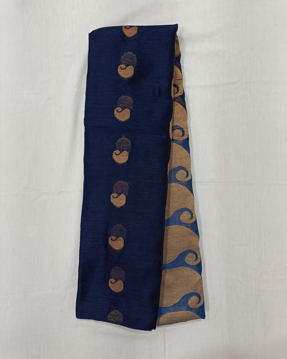 Blue Color Cotton Blend Saree With Paisley Weaving 