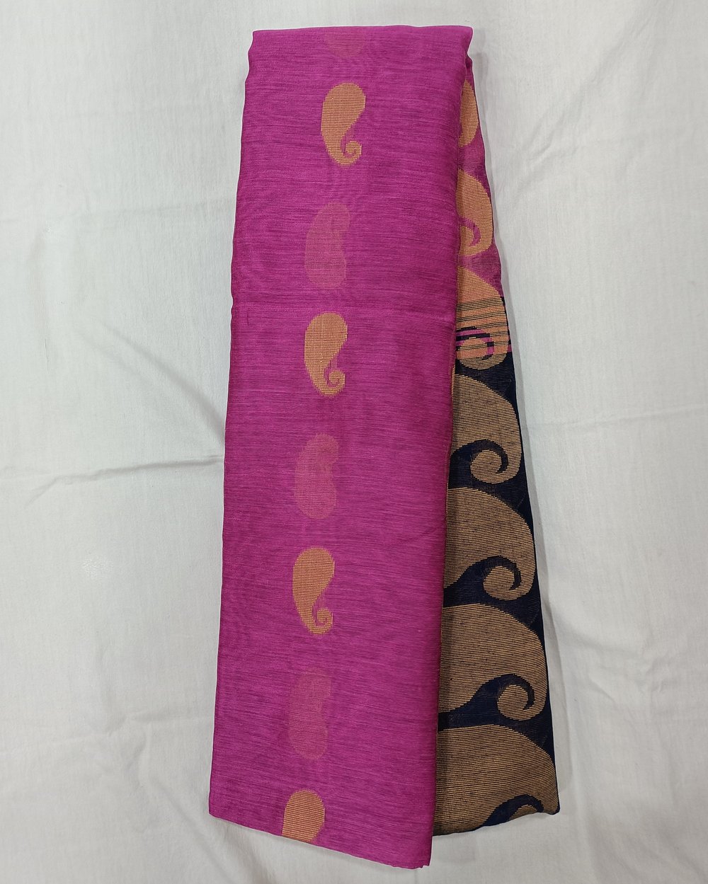 Pink Color Cotton Blend Saree With Paisley Weaving 