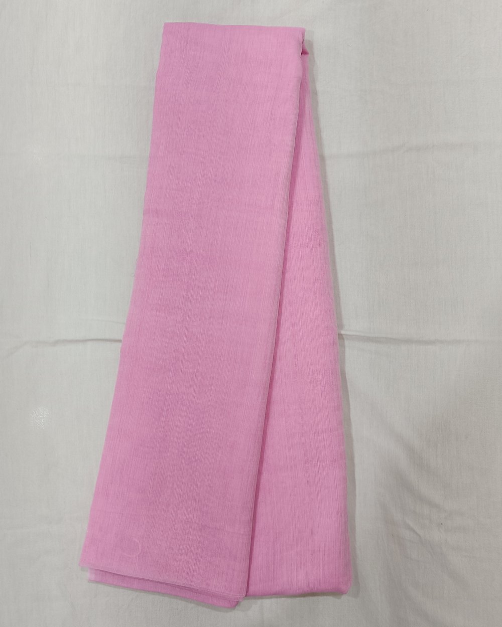 Baby Pink Mulmul Saree WIth Bright Pink Tassels