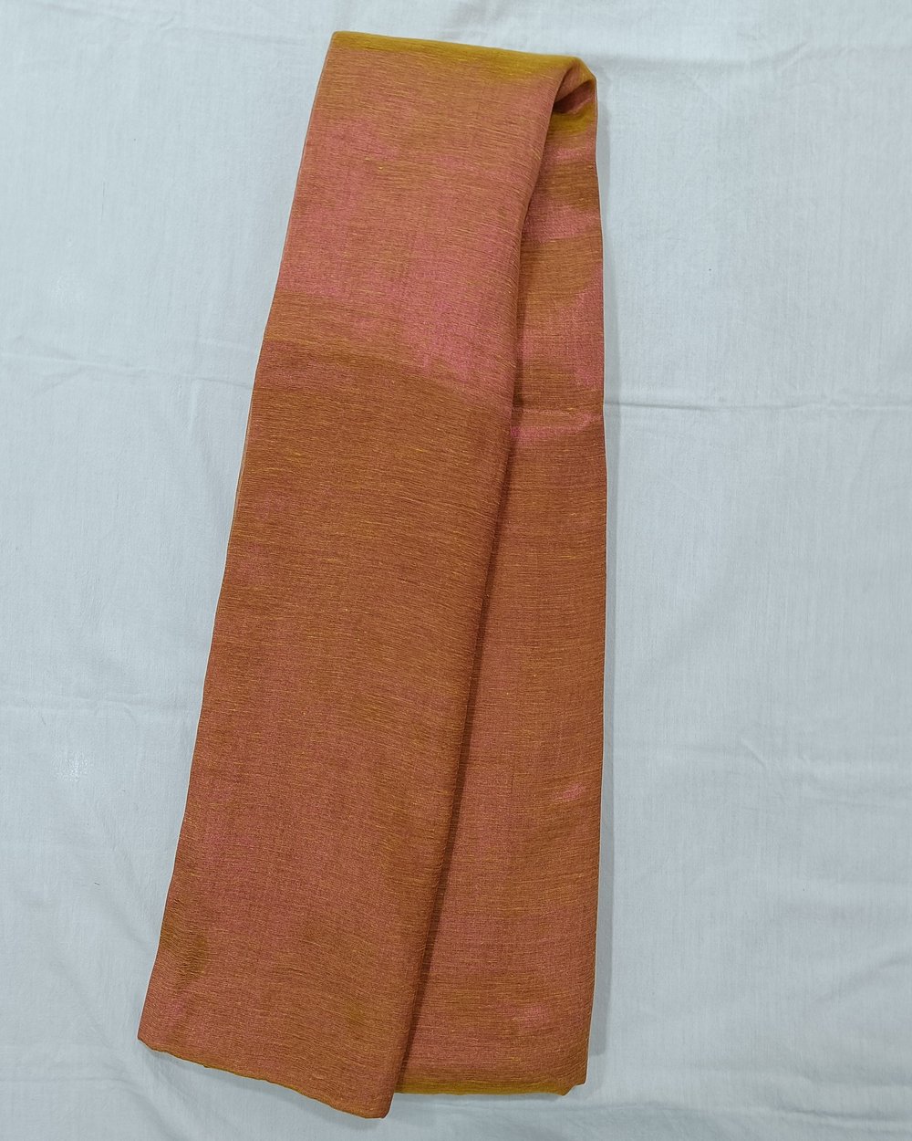 Mustard and Pink Dual Tone Tissue Saree With Weaved Border In Black and White