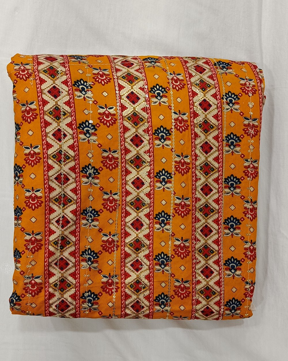 Cream Chickankari Weaved Saree With Multi-color Patola Type Pallu