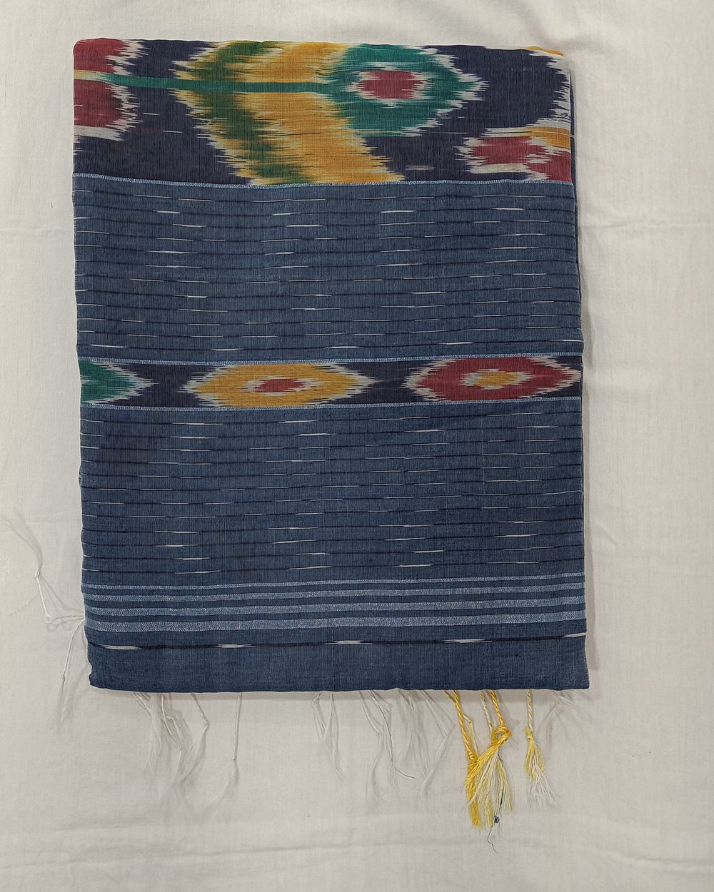 Blue Cotton Blended Saree With Popular Sambalpuri Kotki Work