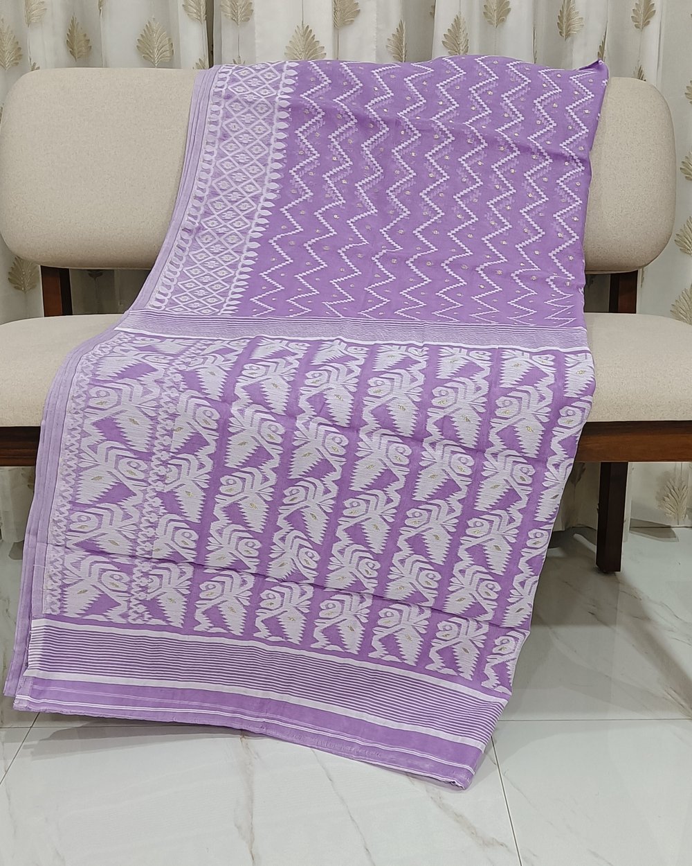 Lavender Color Soft Jamdani Saree