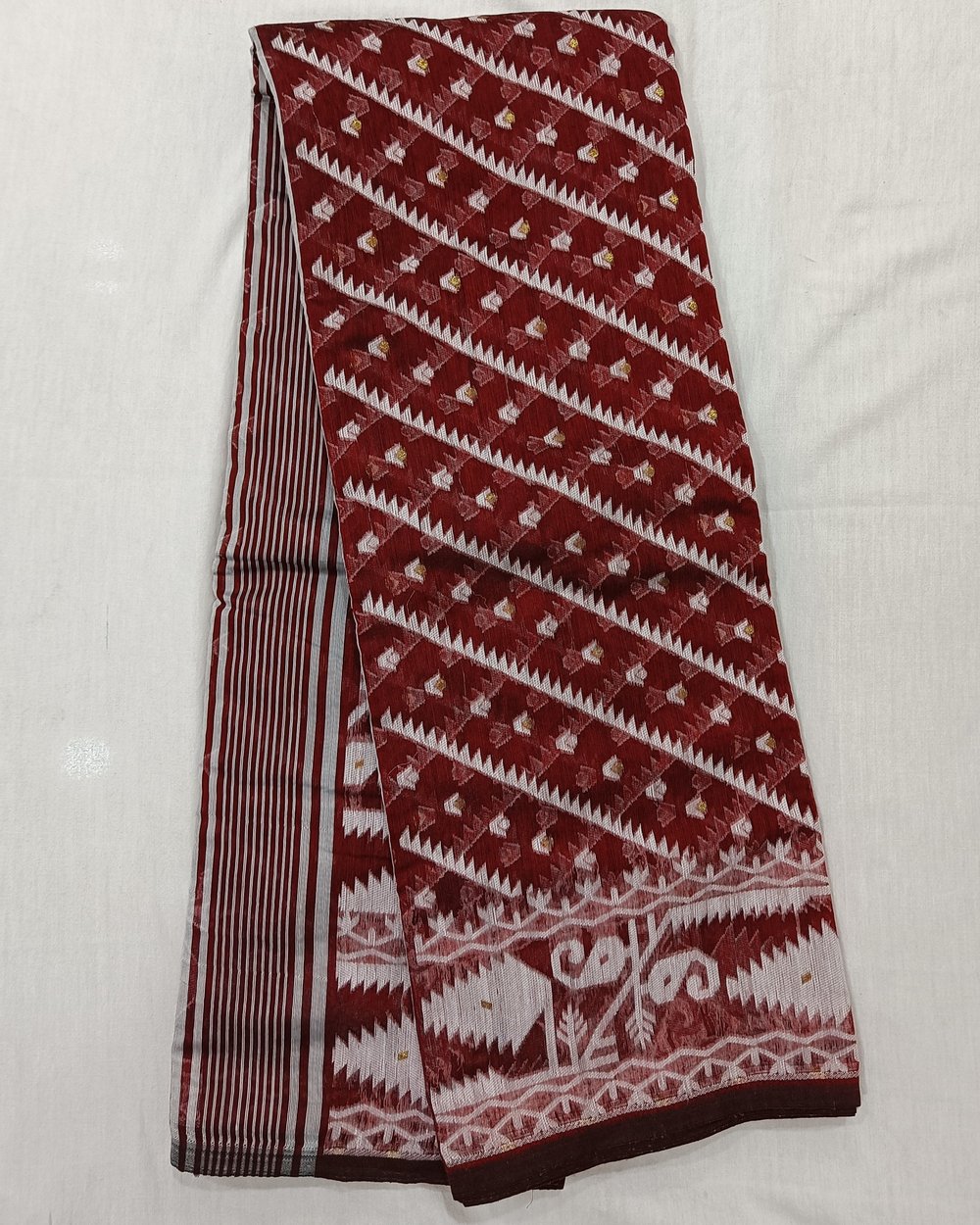 Maroon Color Soft Jamdani Saree