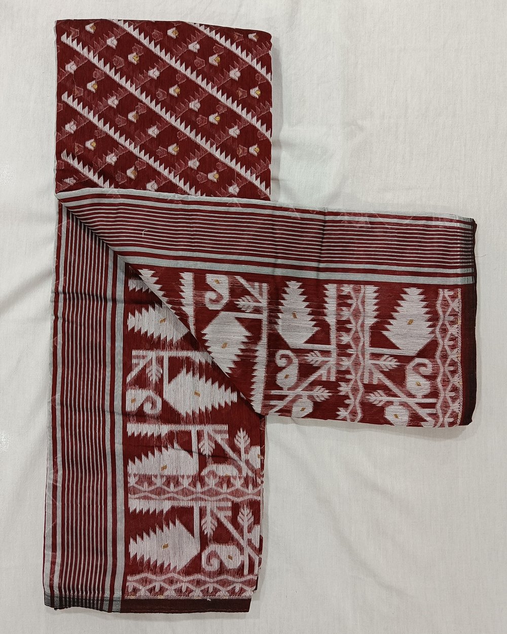 Maroon Color Soft Jamdani Saree