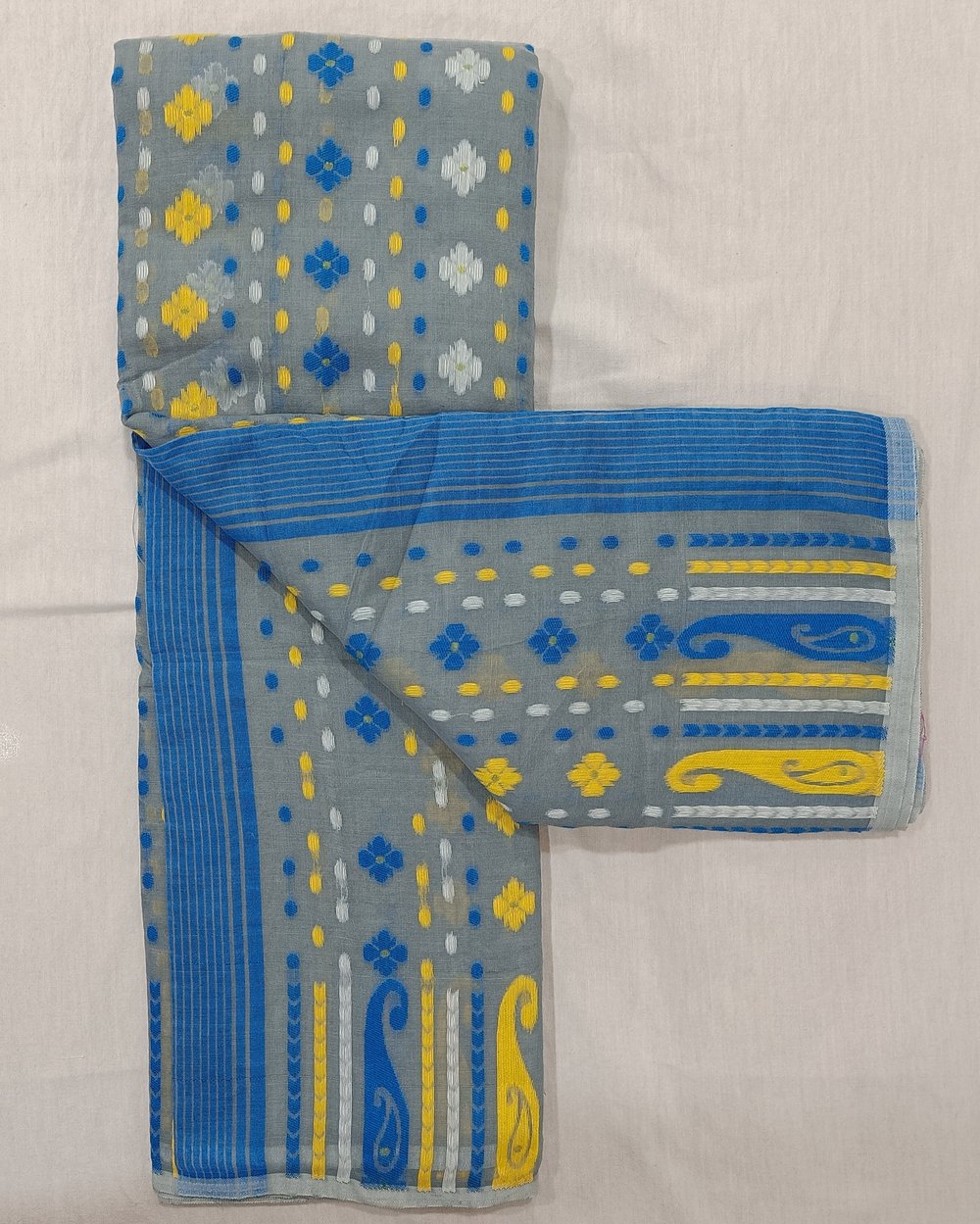 Grey Color Soft Jamdani Saree