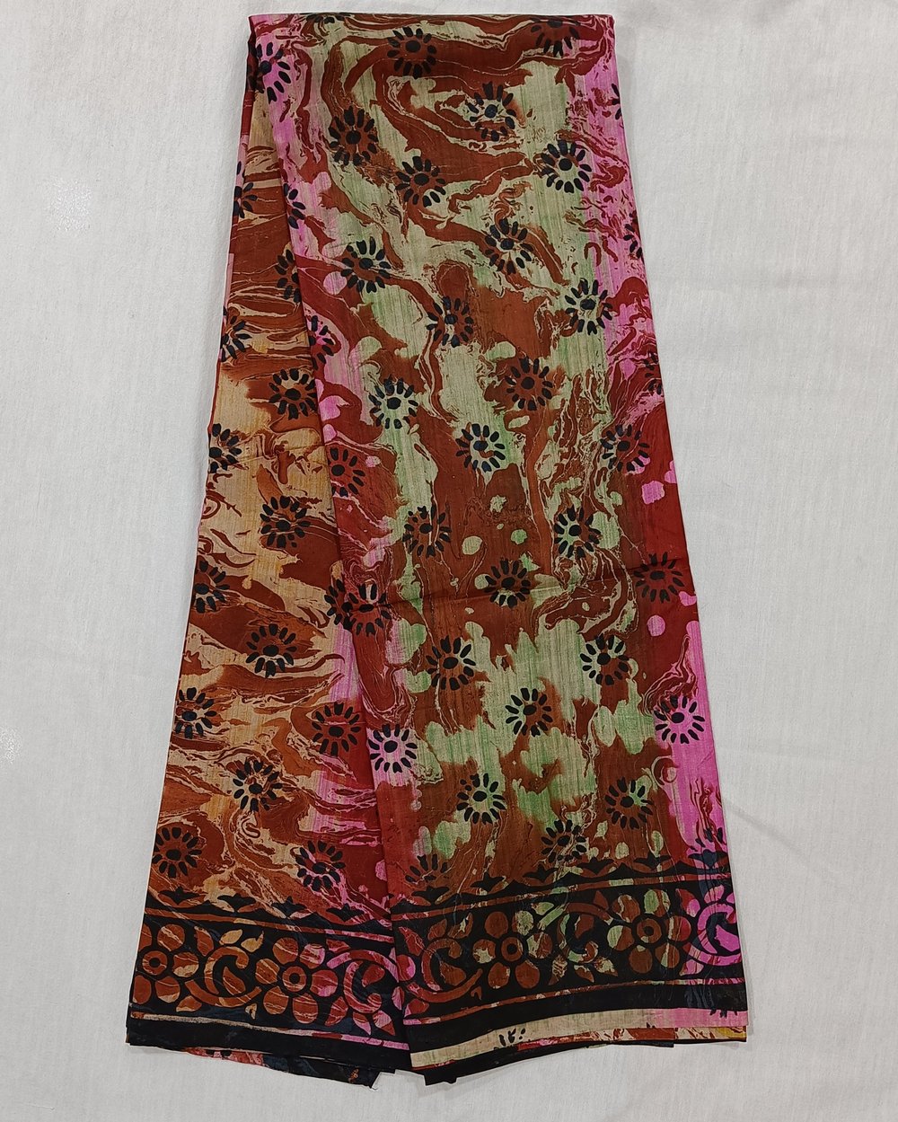 Pure Silk Saree With Multi-Color Print