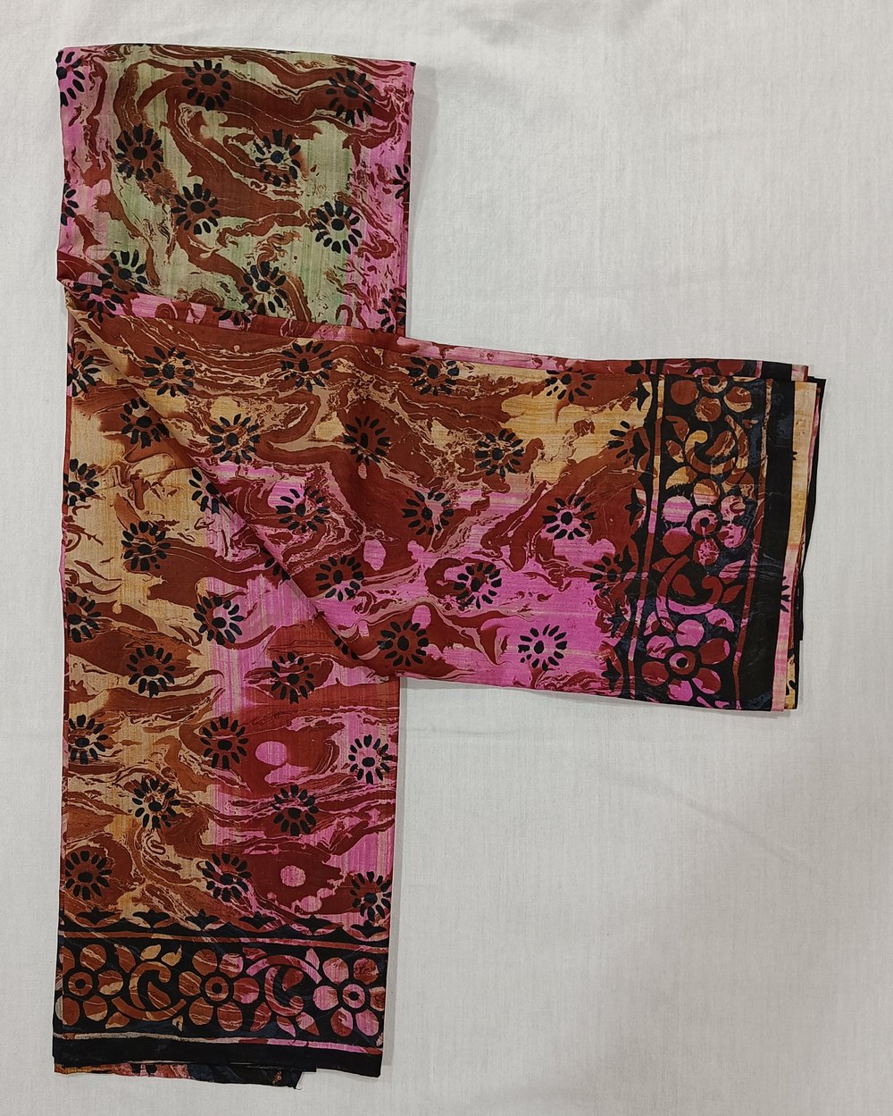 Pure Silk Saree With Multi-Color Print