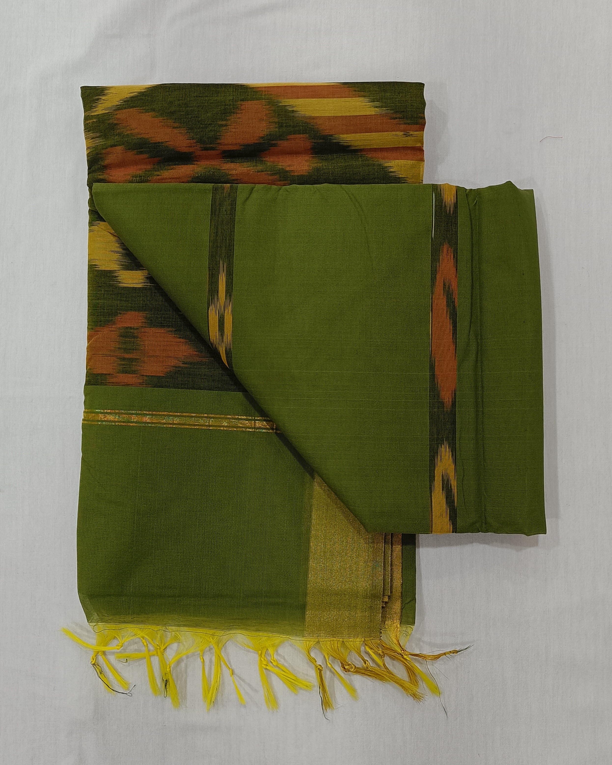 Green Cotton Silk Pochampally Saree