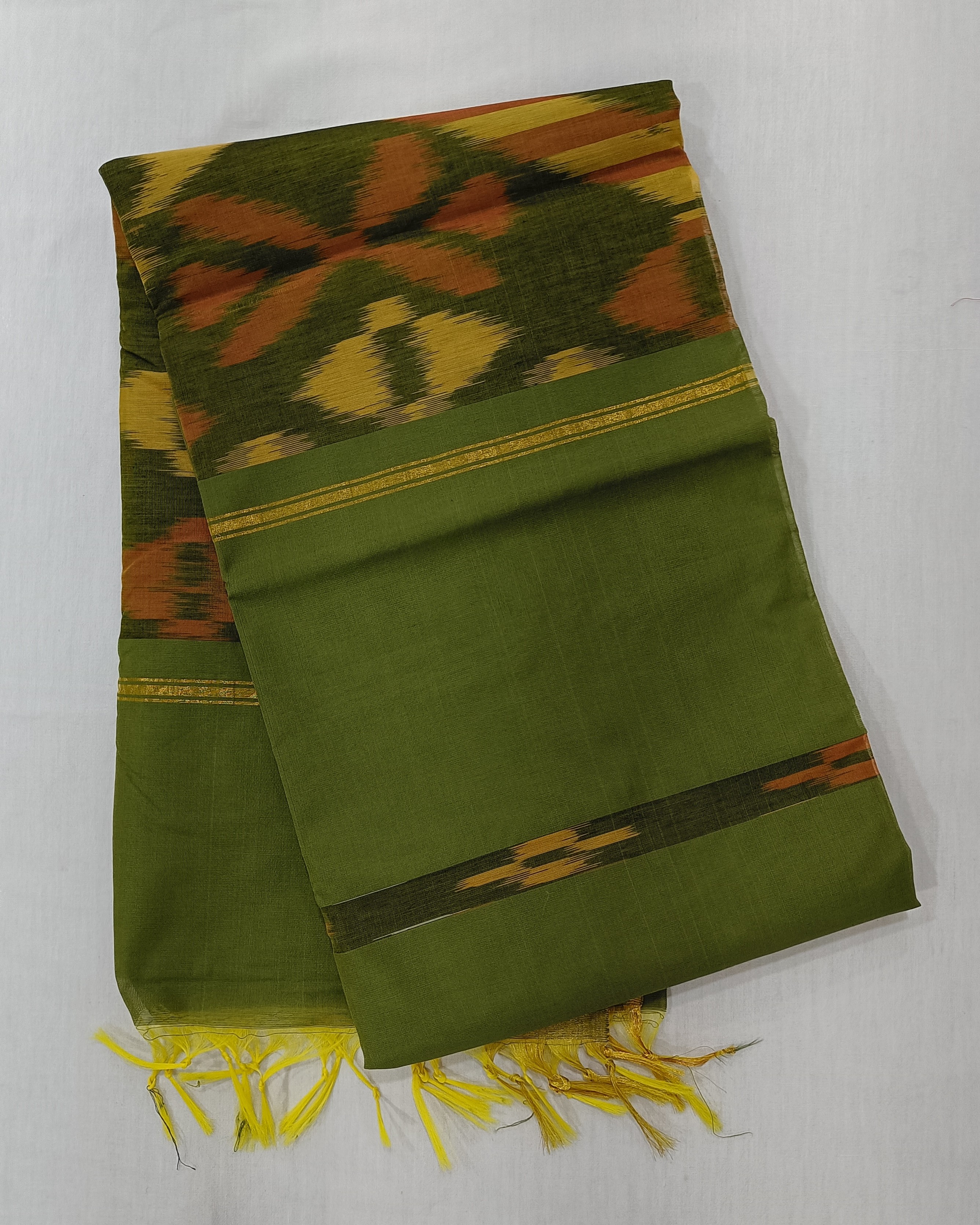 Green Cotton Silk Pochampally Saree