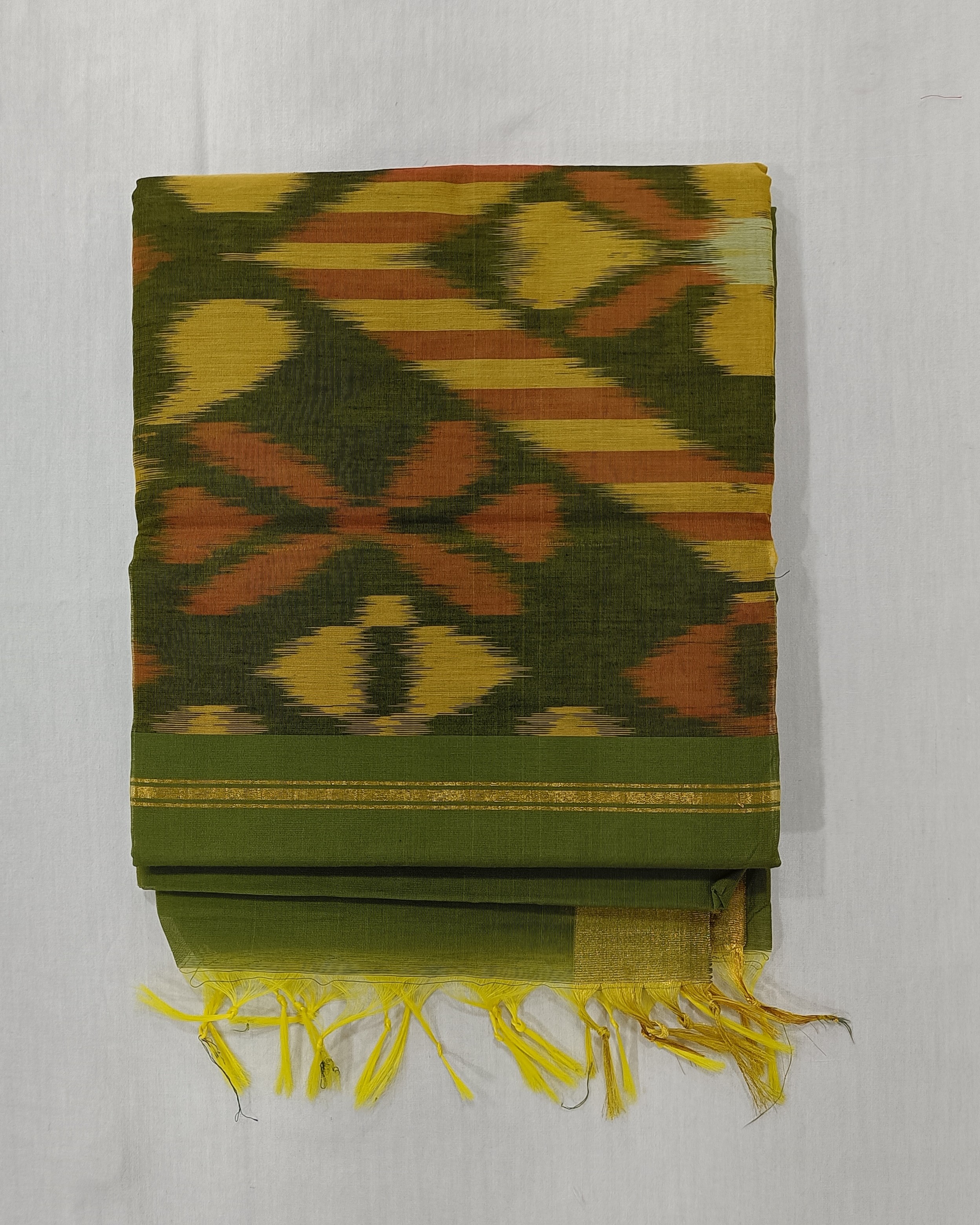 Green Cotton Silk Pochampally Saree