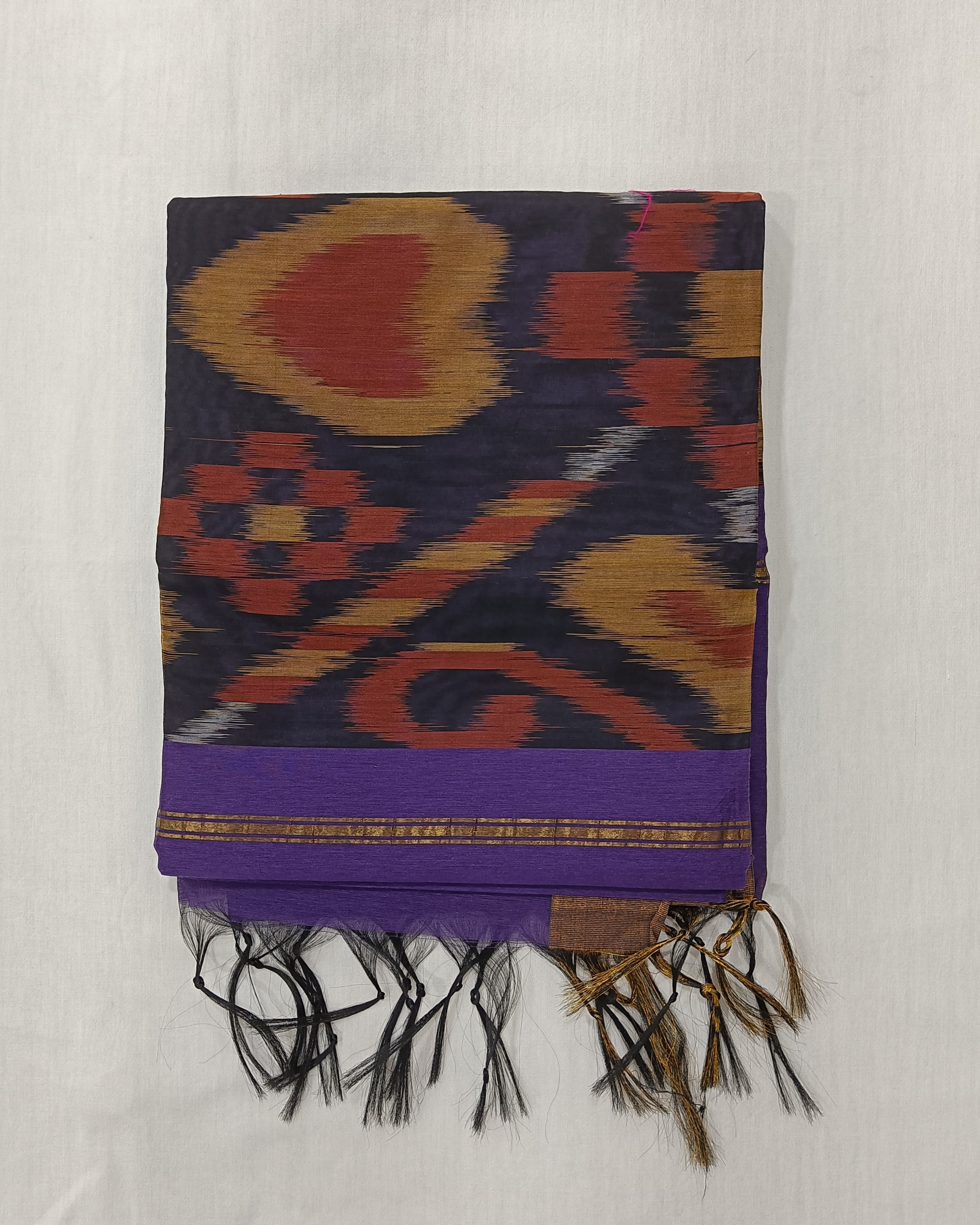 Royal Purple Cotton Silk Pochampally Saree