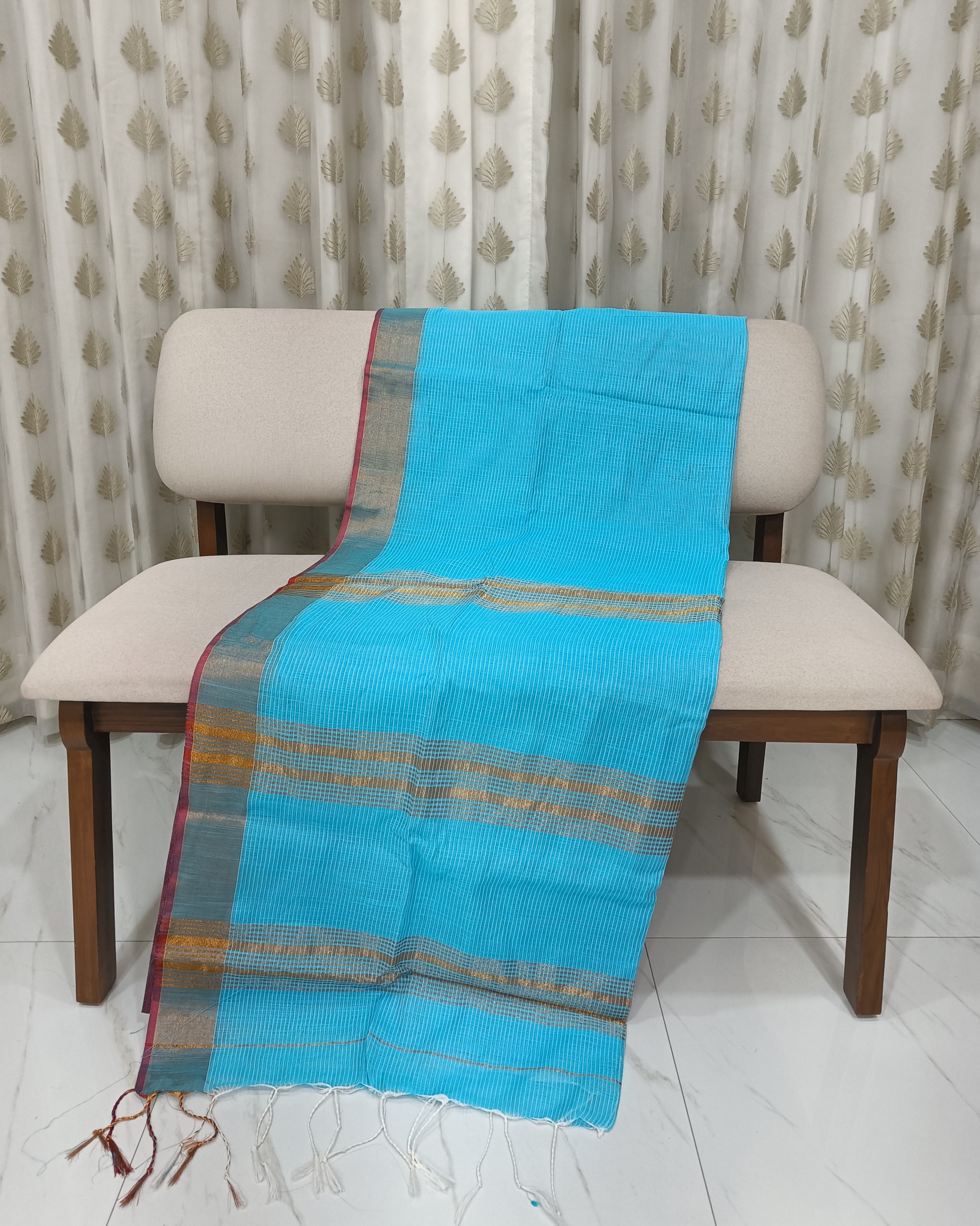 Light Blue Cotton Kota Saree