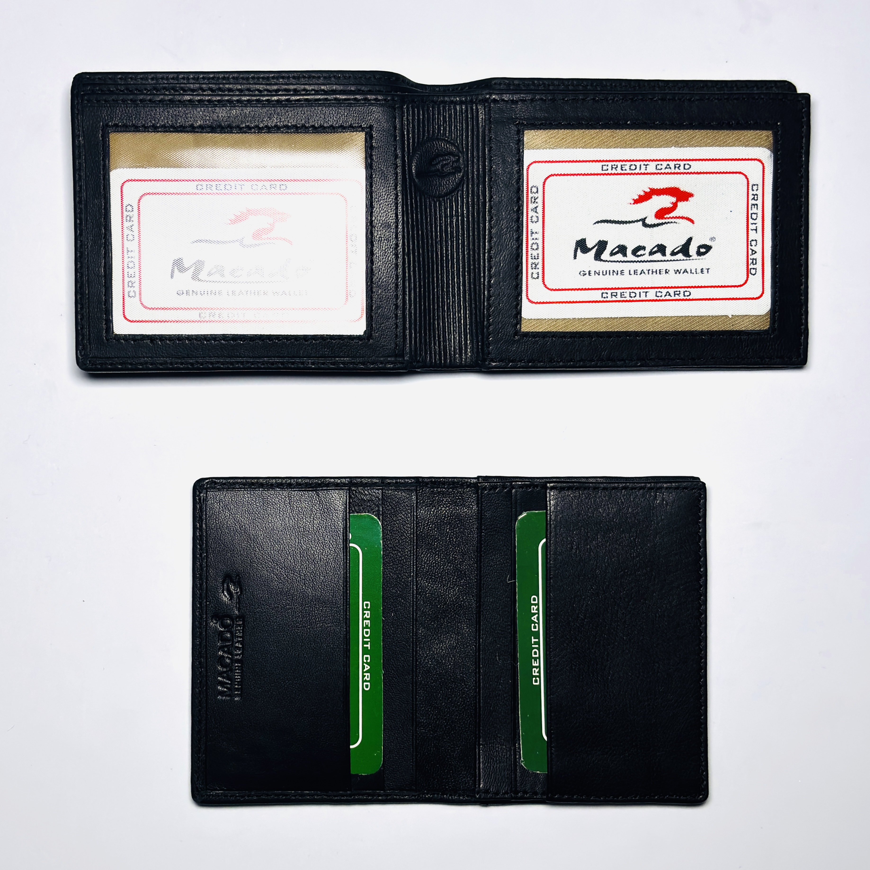 Macado DuoPack Leather Wallet Set – Bifold & Vertical Elegance with Signature Branding