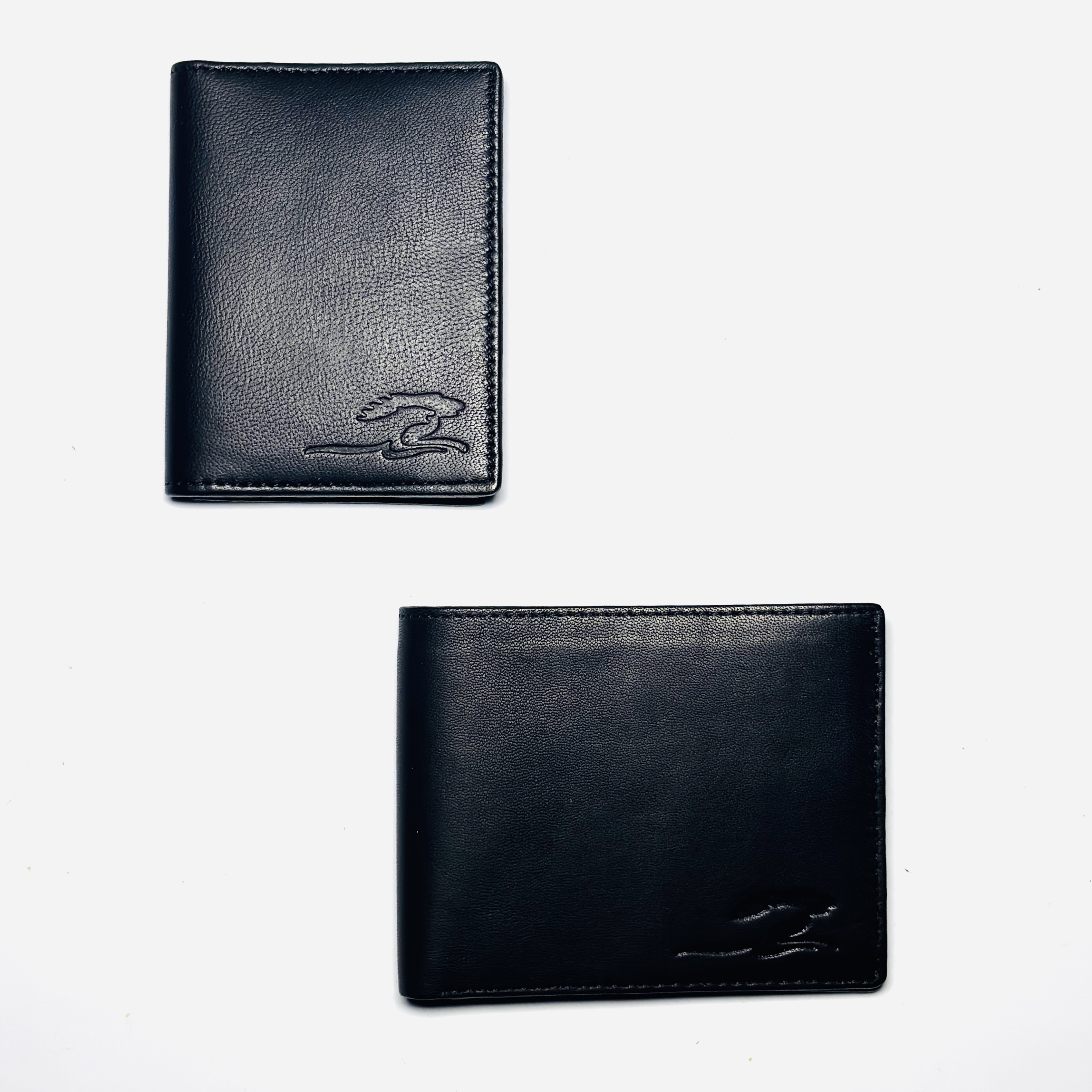 Macado Luxe Edition – Embossed Black Leather Wallet Duo in Premium Gift Box