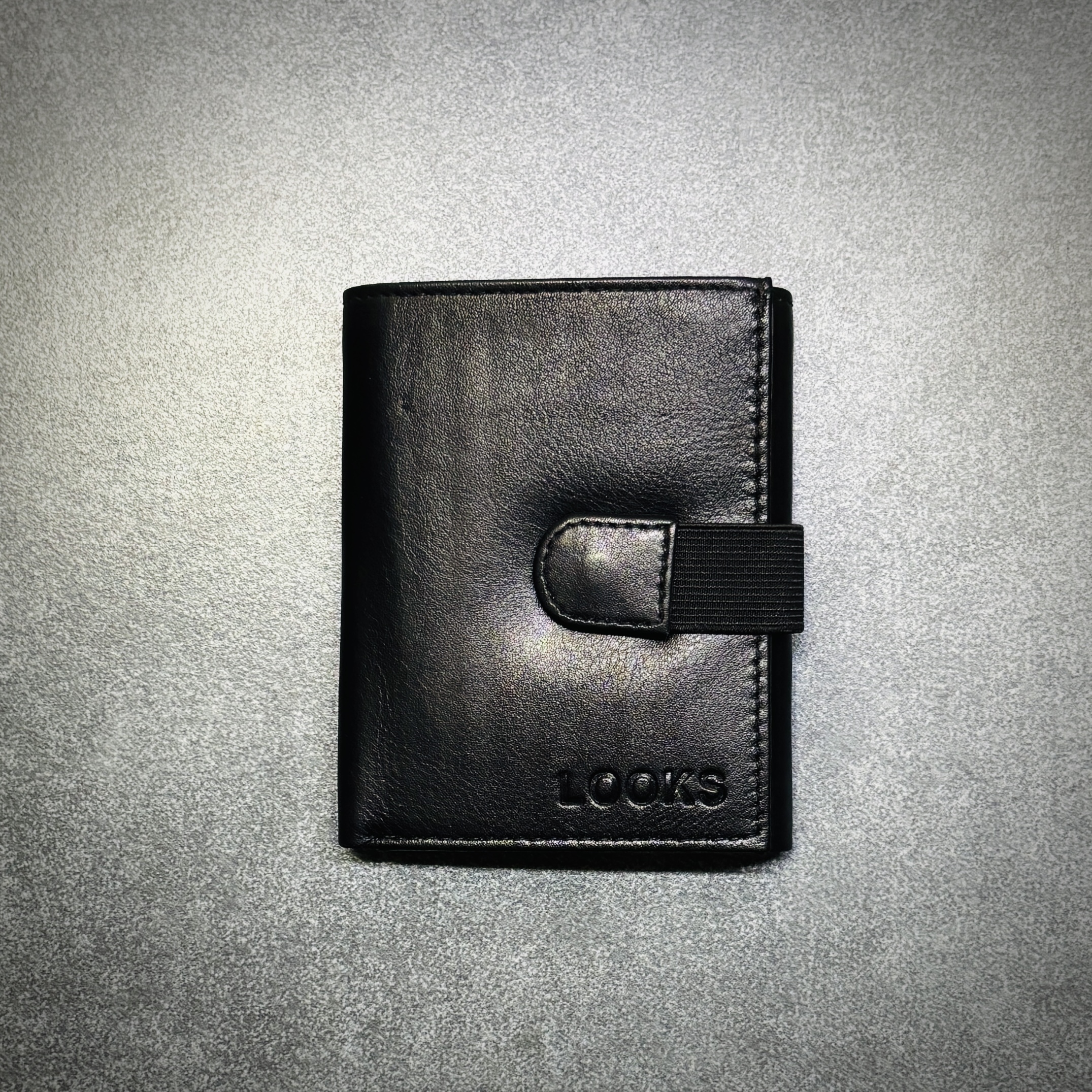 LOOKS Men’s Triple-Fold Leather Wallet – Black Wallet with Multi Card Slots & Secure Zip Pocket