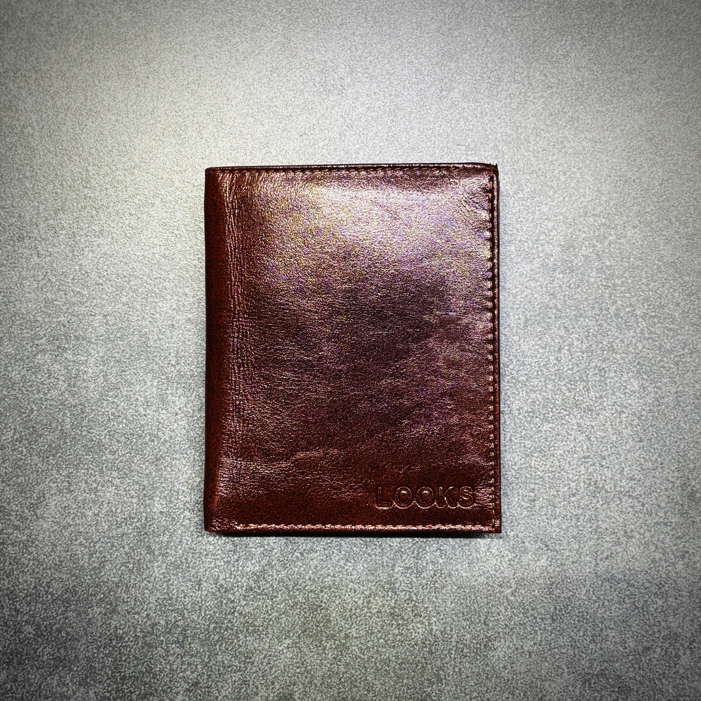 LOOKS Men’s Classic Leather Wallet – Brown Foldable Wallet with Coin Pouch & Card Holders