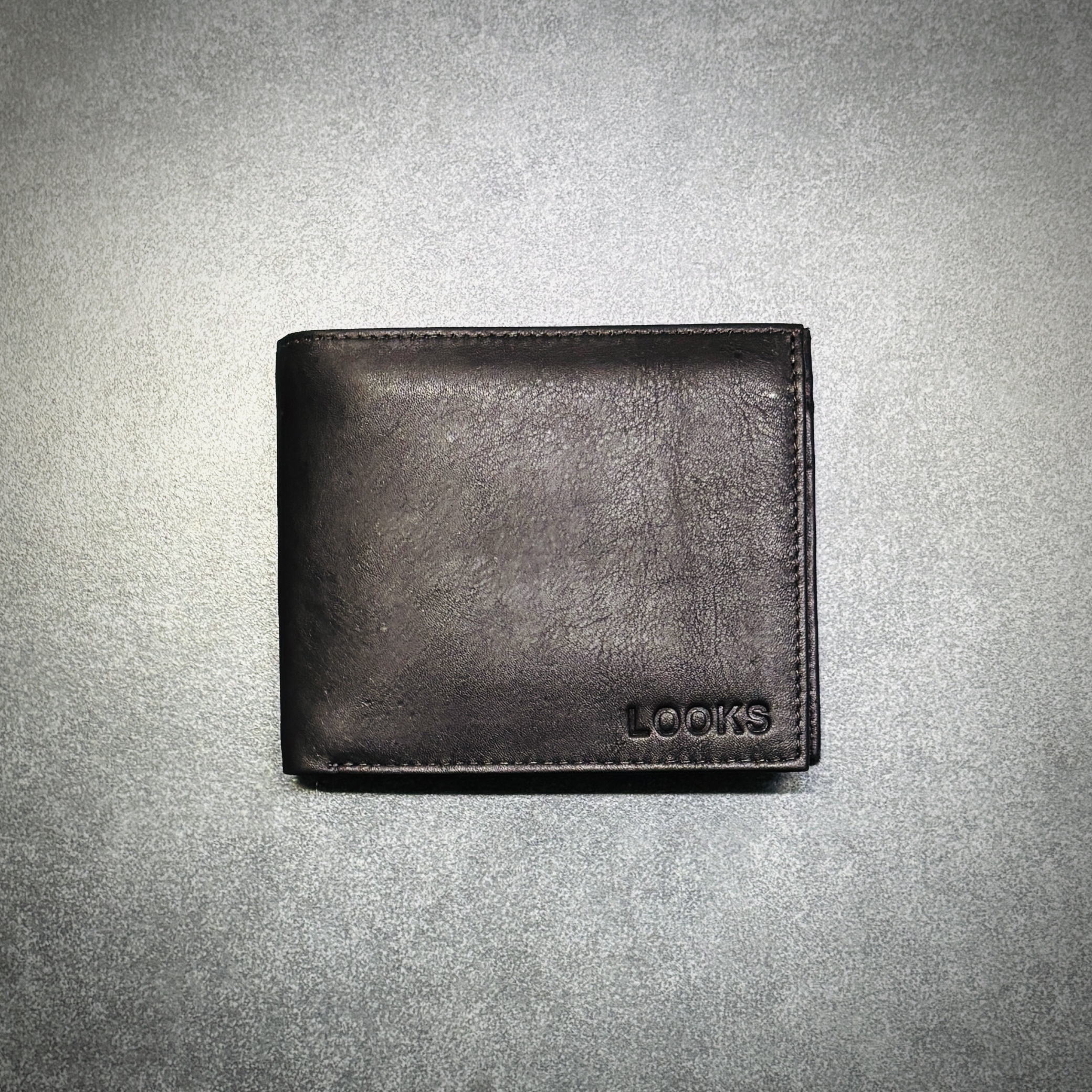 LOOKS Long Leather Wallet – Brown Bifold Wallet with Inside Zip & Multi Card Slots