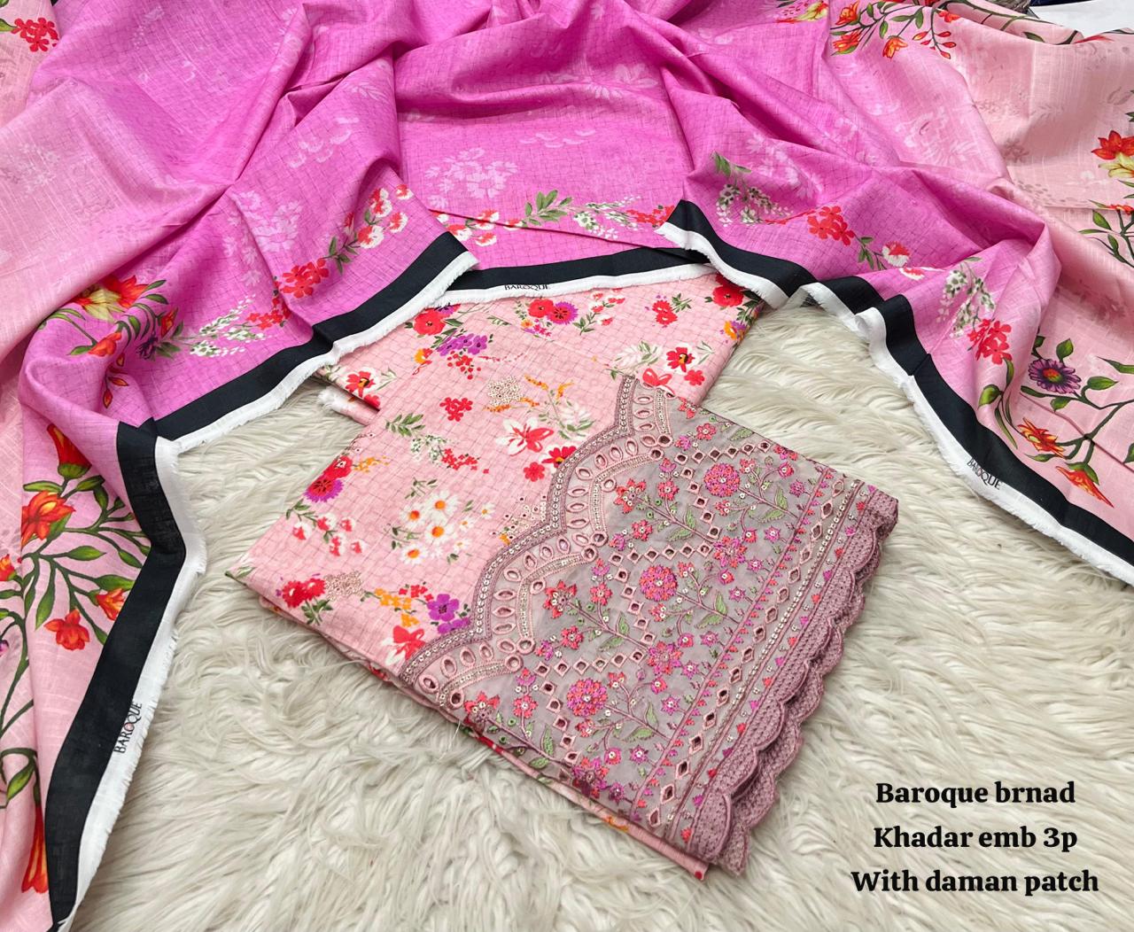 Baroque Khadar Embroidered 3-Piece Suit