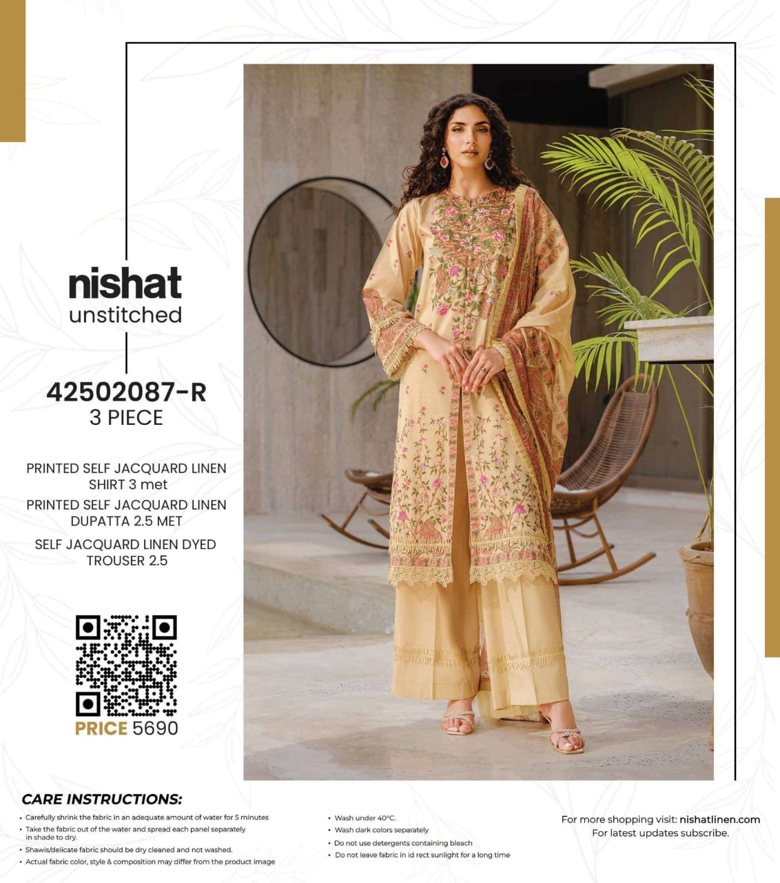 Nishat Self Jacquard FCD-08