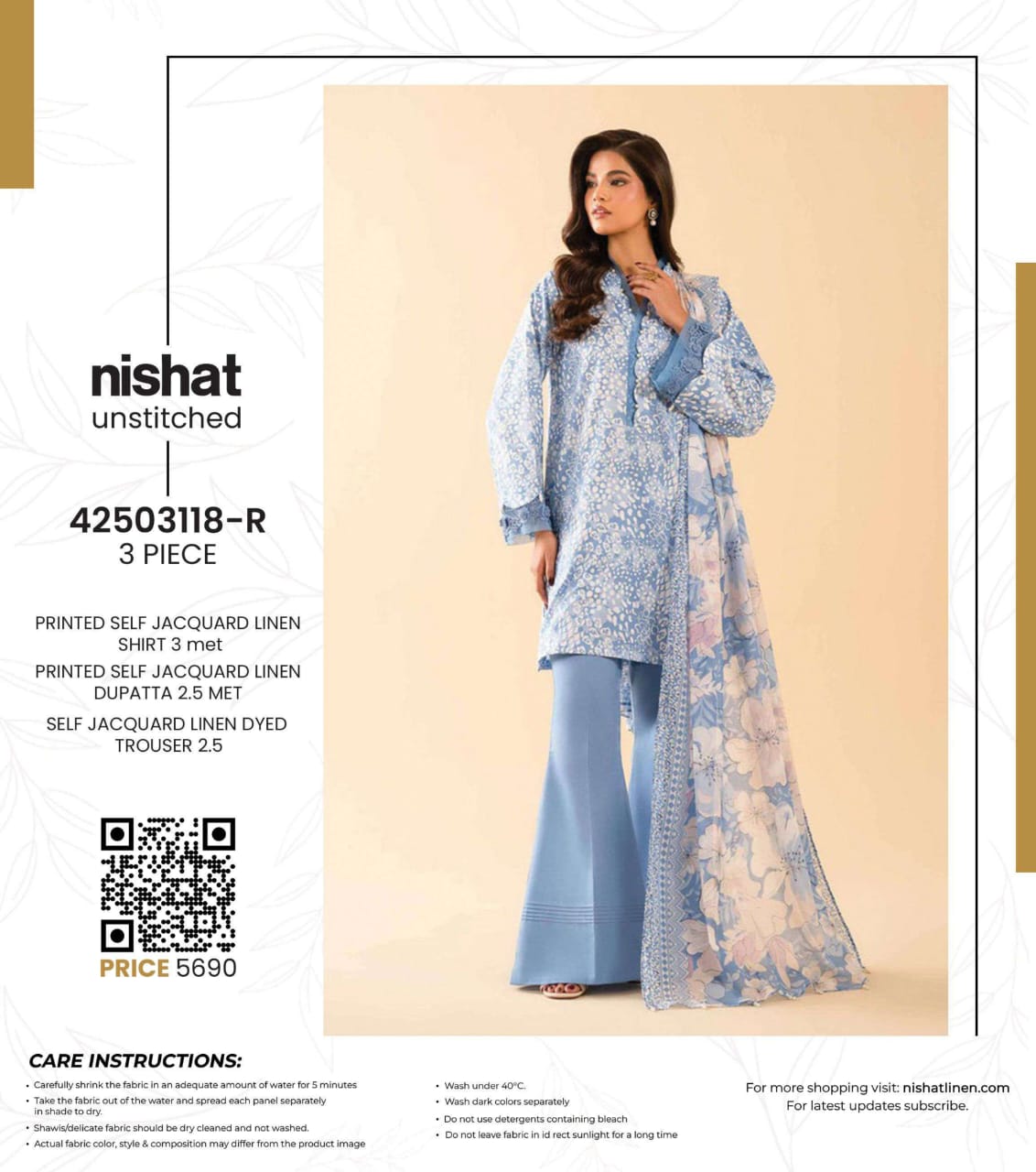 Nishat Self Jacquard FCD-07