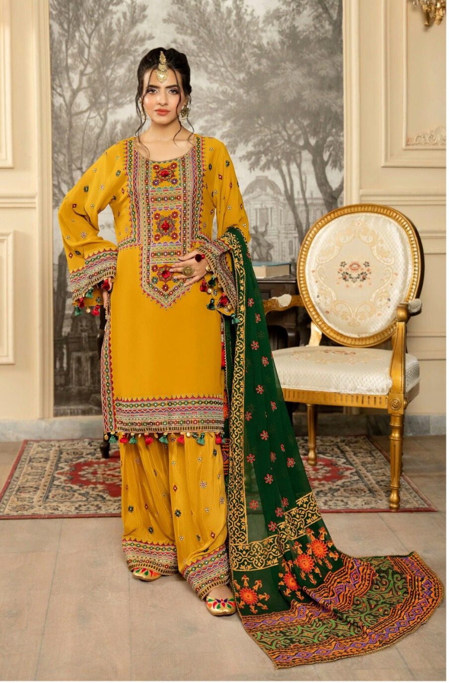 Dhanak Embroidered YG-3001
