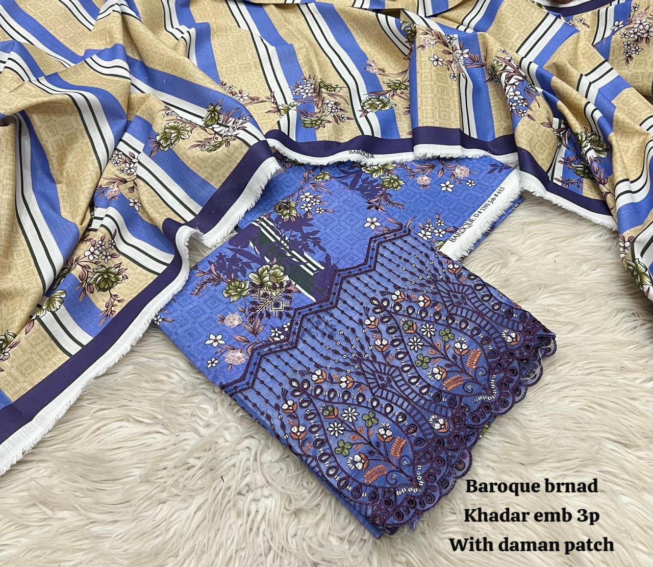 Baroque Khadar Embroidered 3-Piece Suit