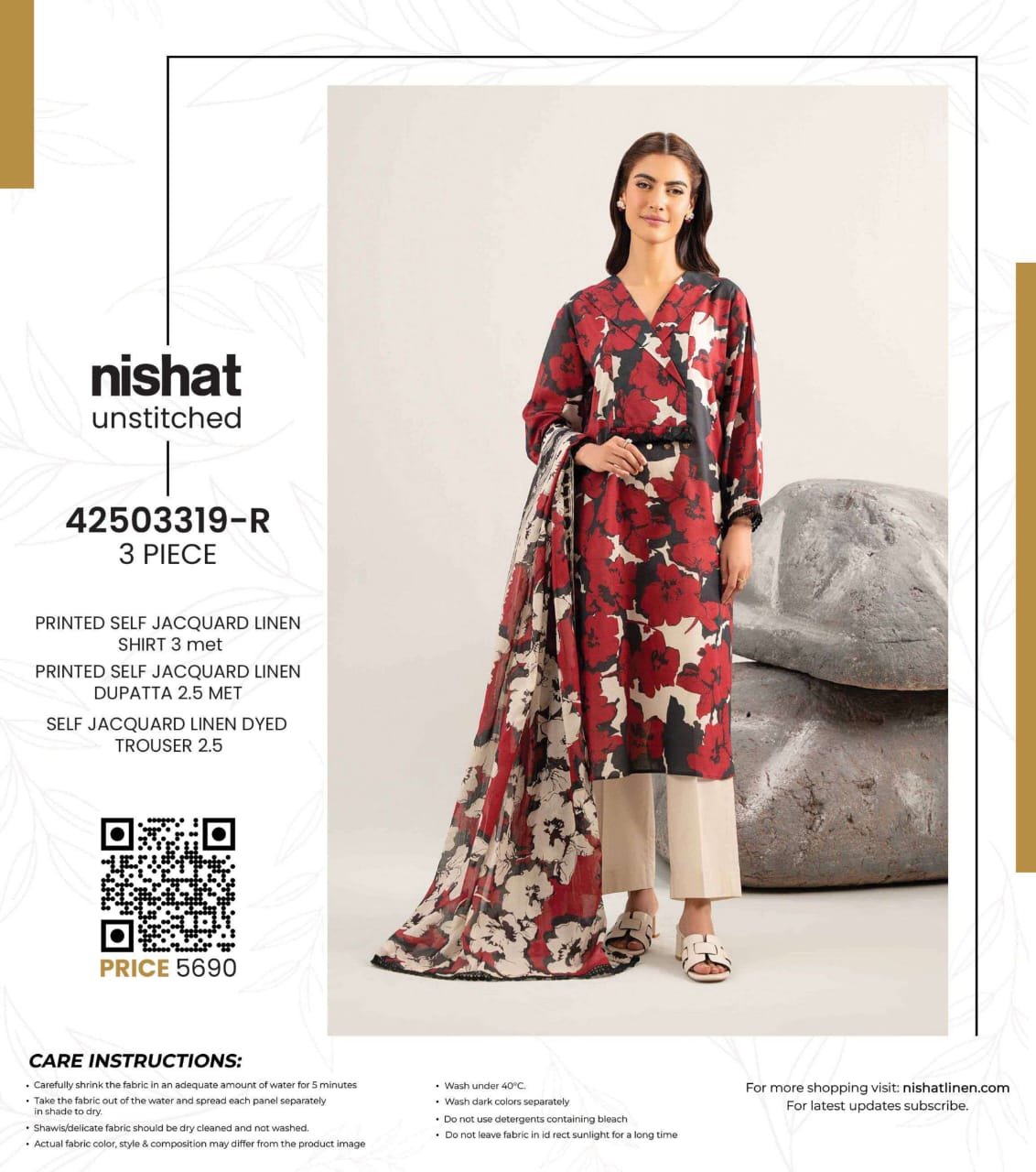 Nishat Self Jacquard FCD-03