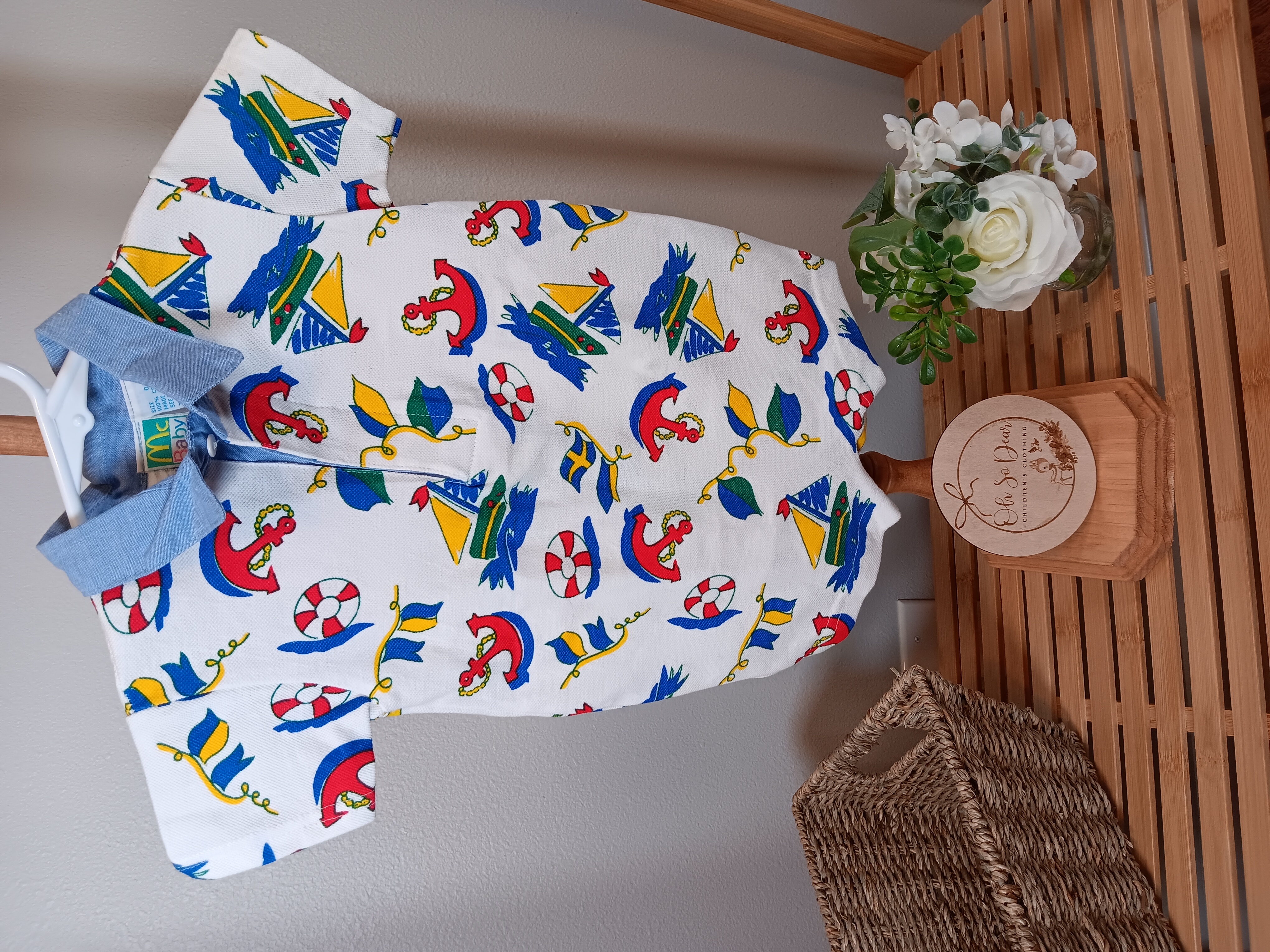 McBaby Shortall romper with nautical items for Boys 0 to 3 months 