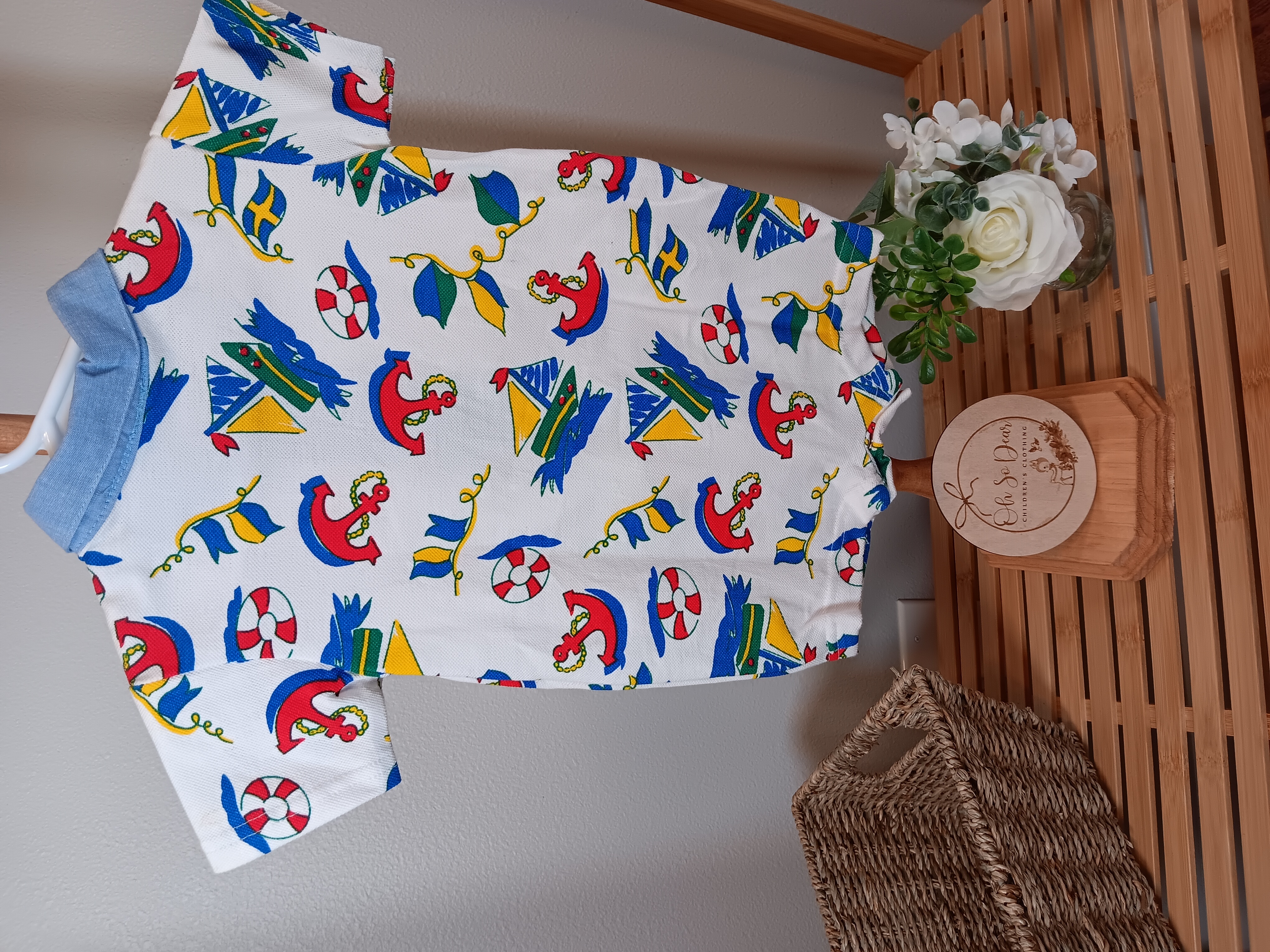 McBaby Shortall romper with nautical items for Boys 0 to 3 months 