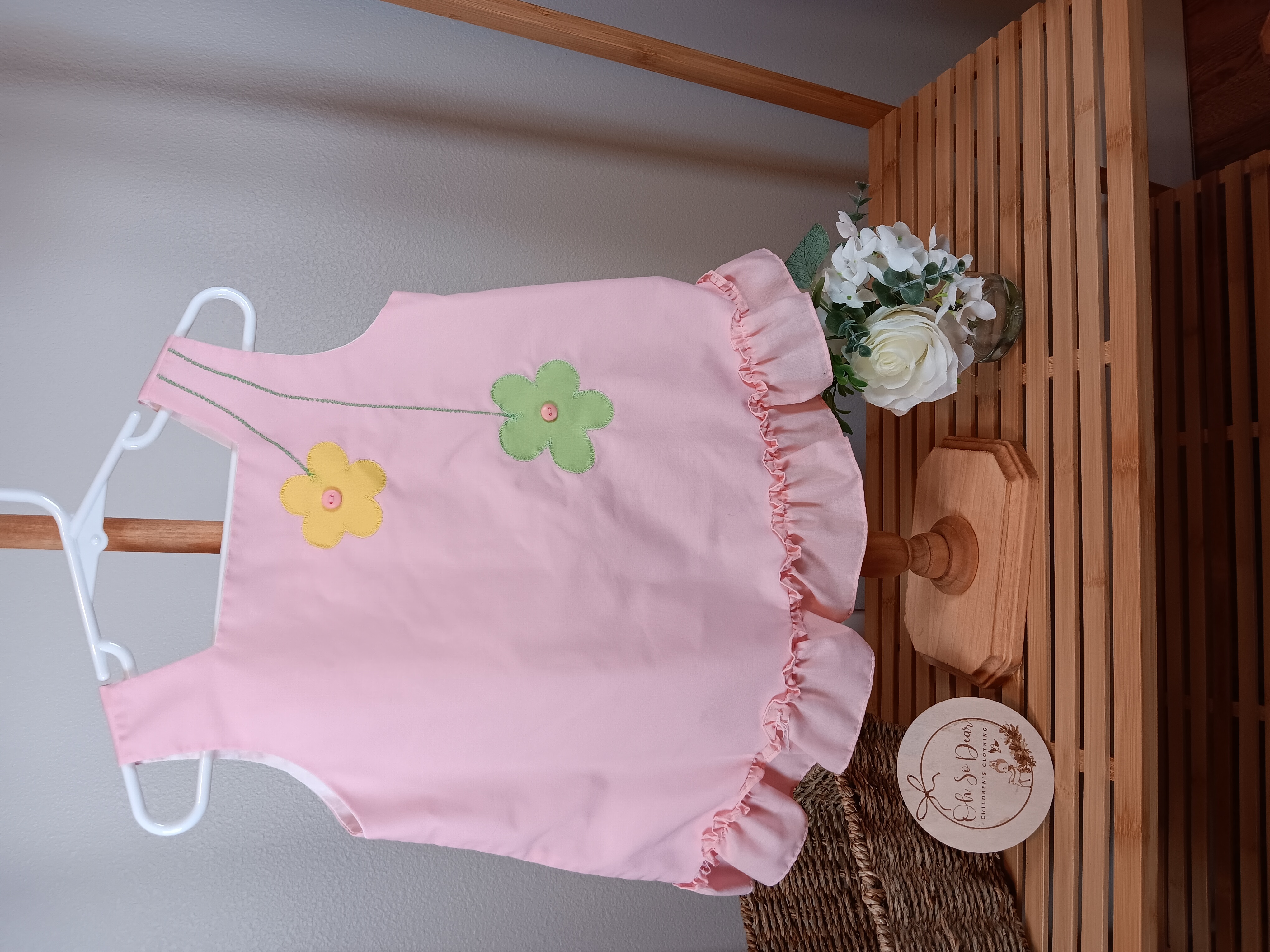 Vintage toddletime by Pennys pink with flowers tunic dress guessing 2T good condition