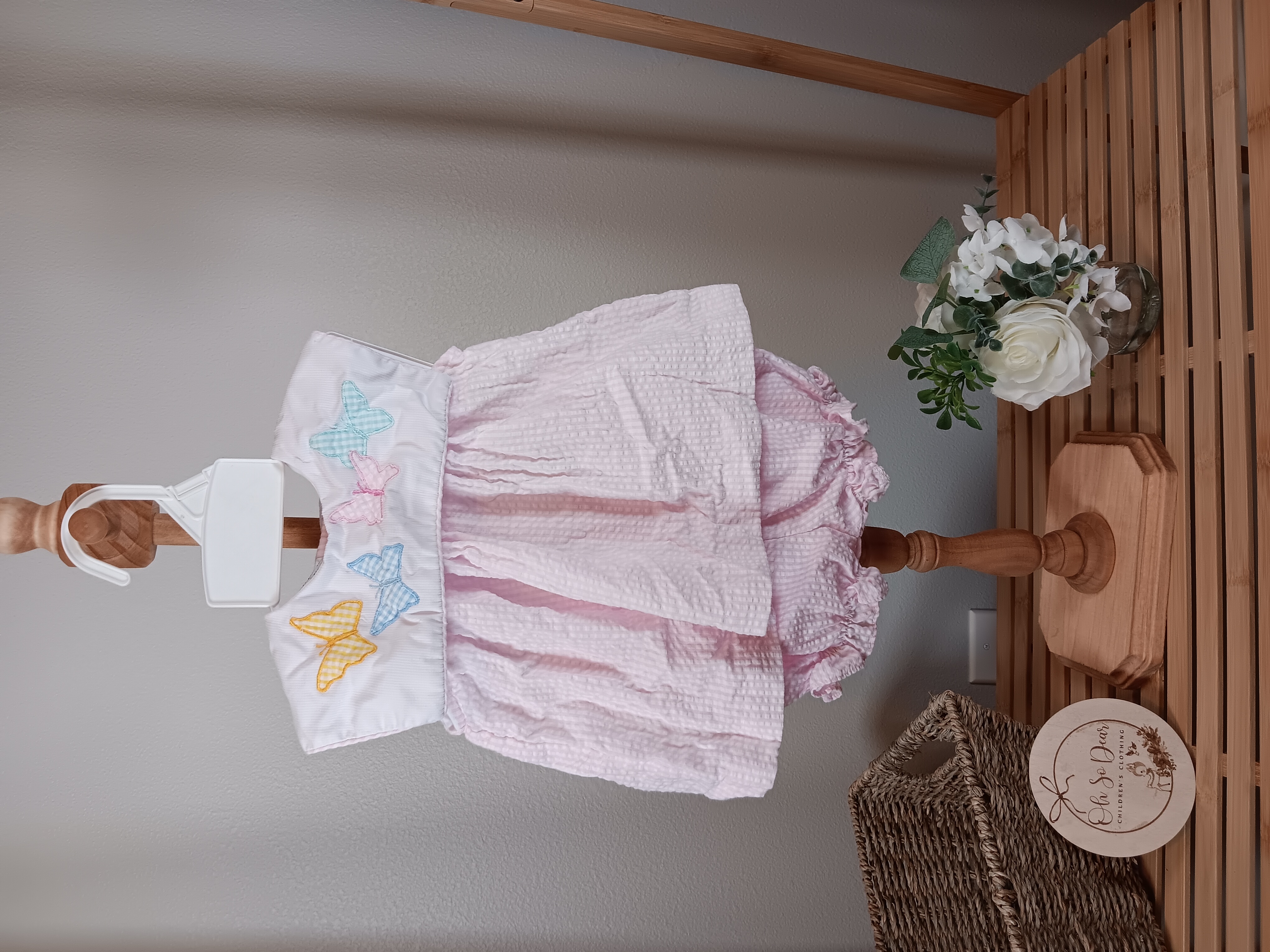 Samara Y2K dress with bloomers pink with butterflies 3 to 6 months Very good used condition 