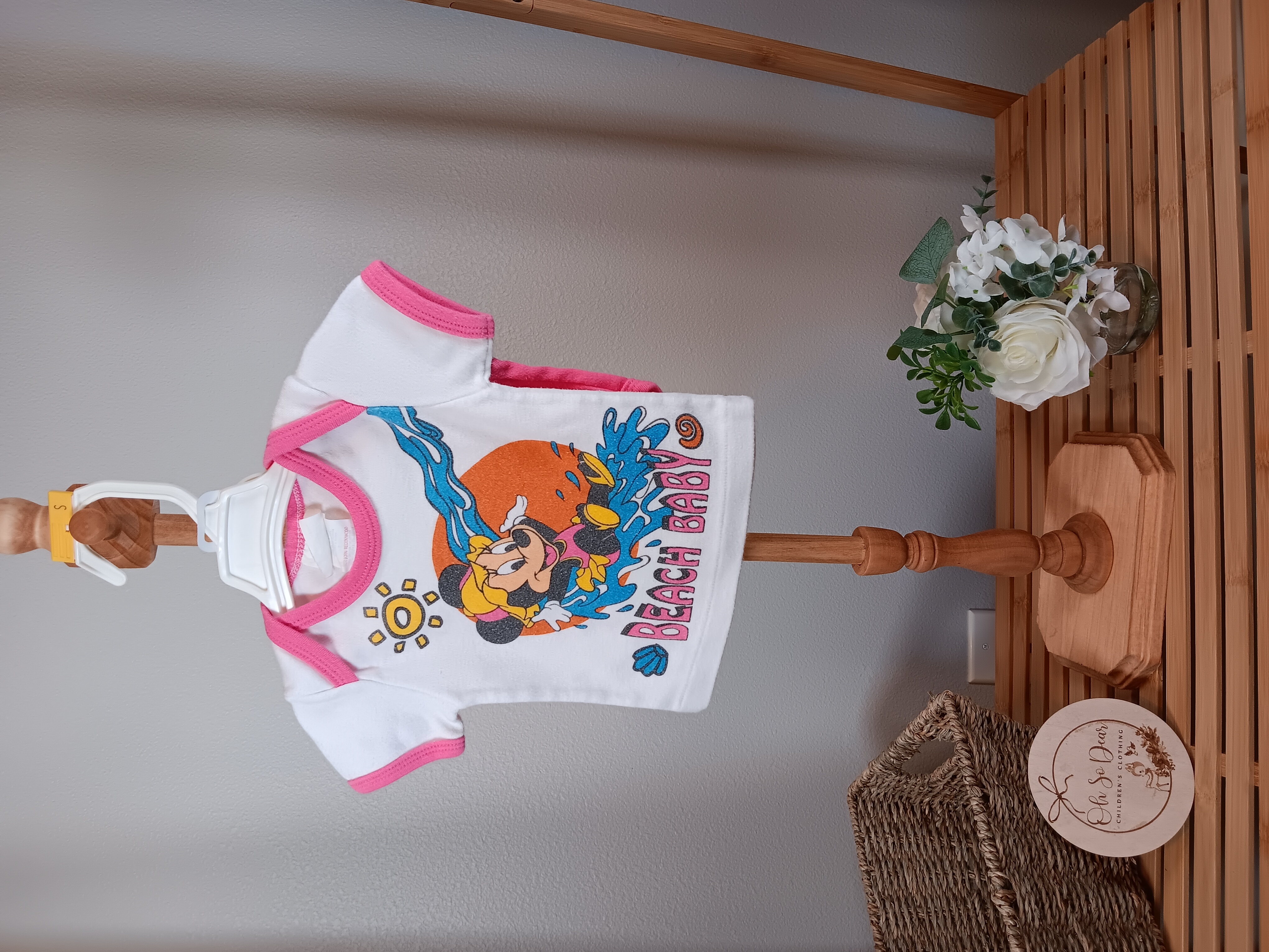 Disney babies set Beach Baby Minnie size newborn faded and elastic shot in waist of panties shoes are great 