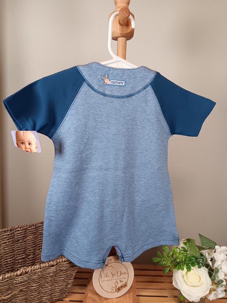 Boys Blue Woof Shortall Romper from Carters size 3 months