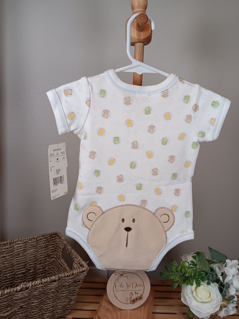 Carters Baby Bubbles onesie 6 months Bear face on bottom 