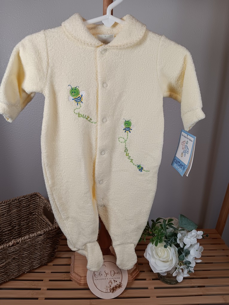Neutral Yellow terry  Bee Carter sleeper 0 to 3 months 