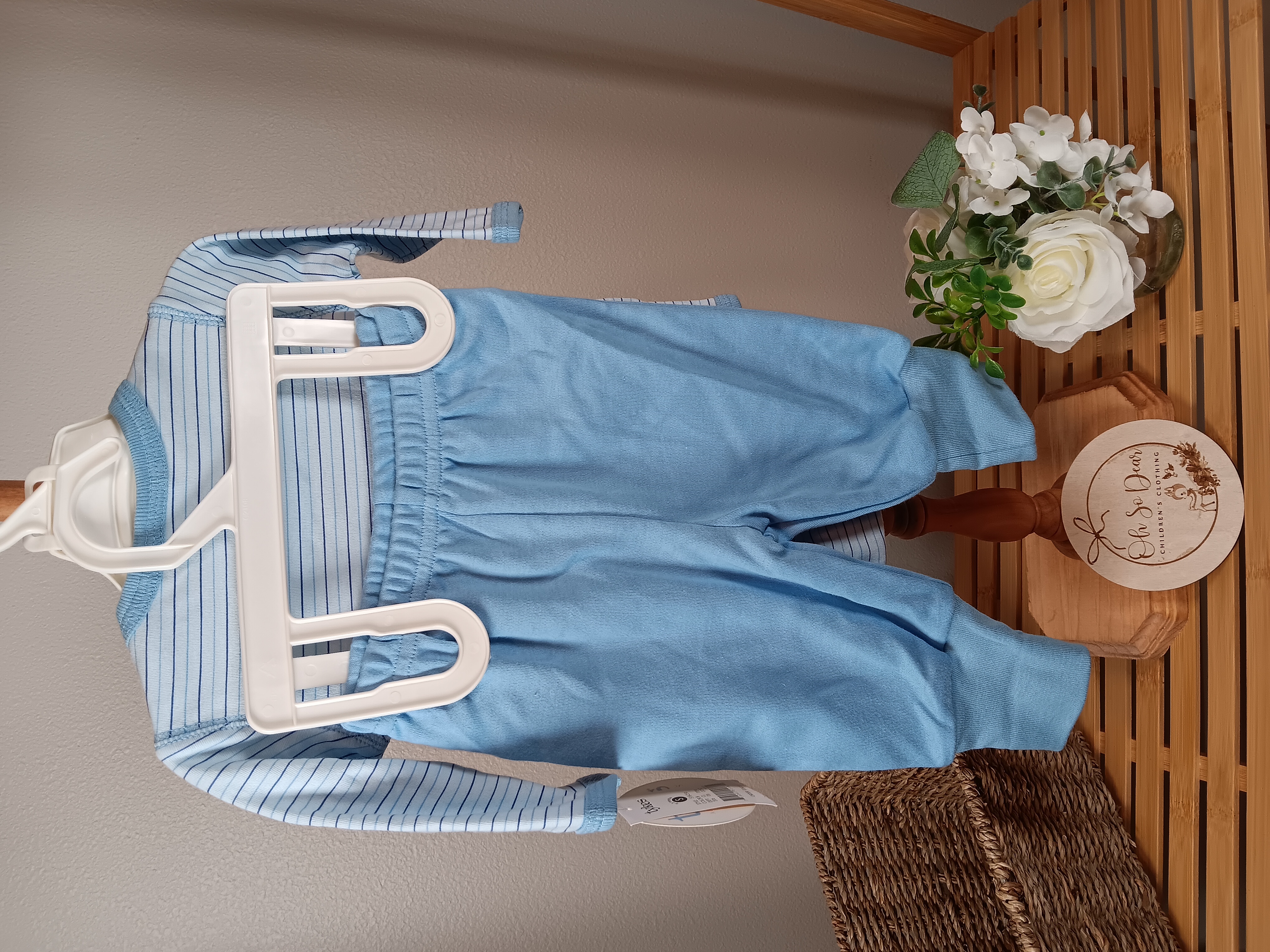 Tykes Boys 2 piece police set onesie and pants 0 to 3 months 