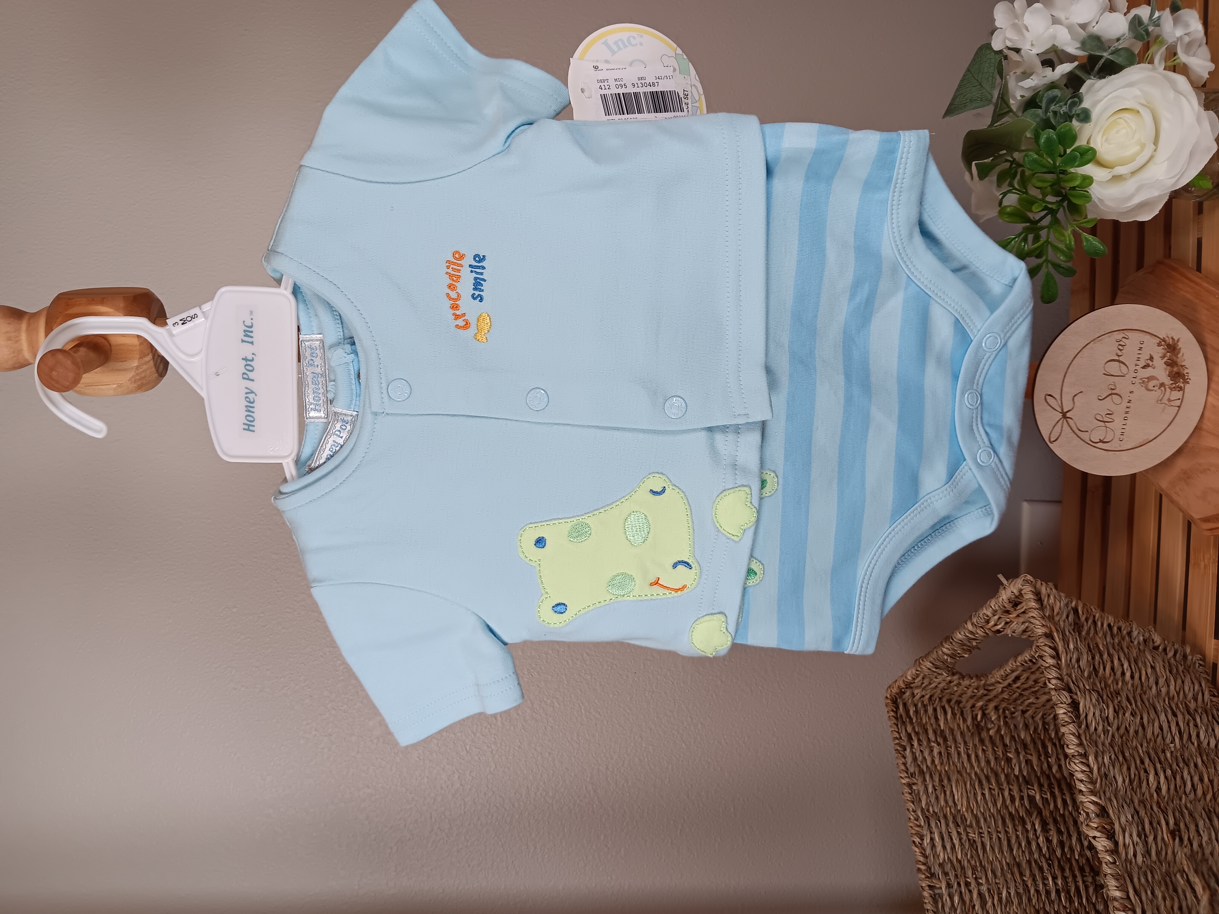 Boys Honey Pots Alligator 3 piece set size 3 months