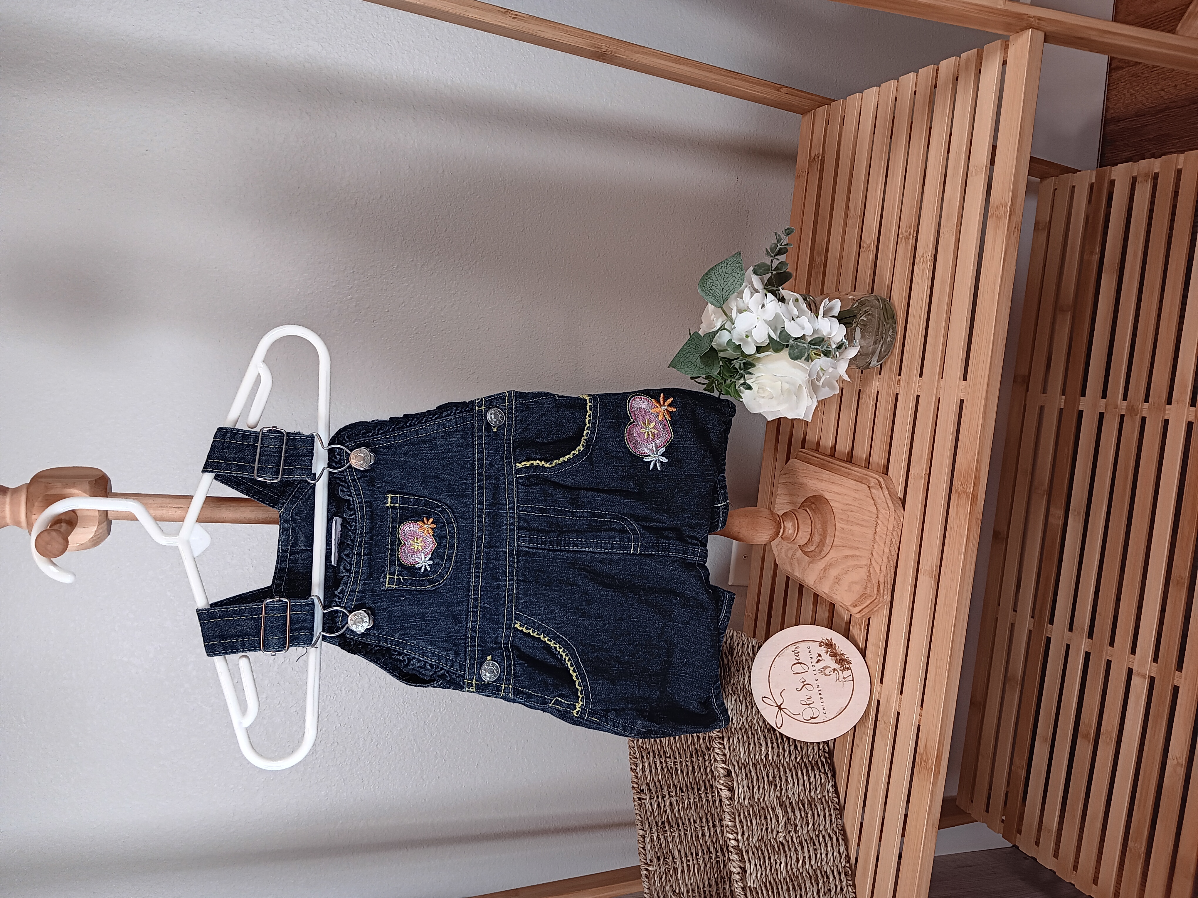 Cute Mon Petite Denim shortalls size 6 to 9 months