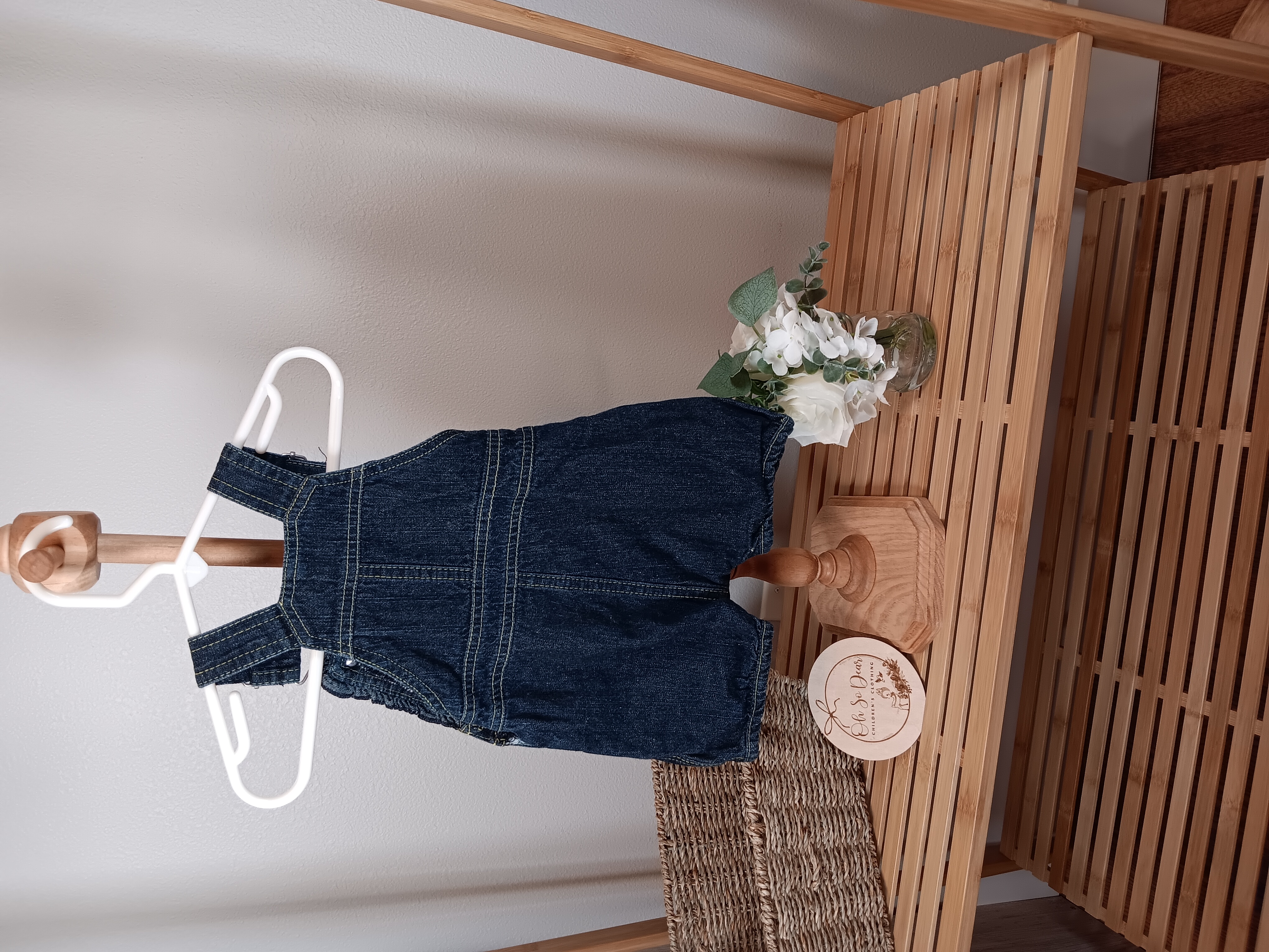 Cute Mon Petite Denim shortalls size 6 to 9 months