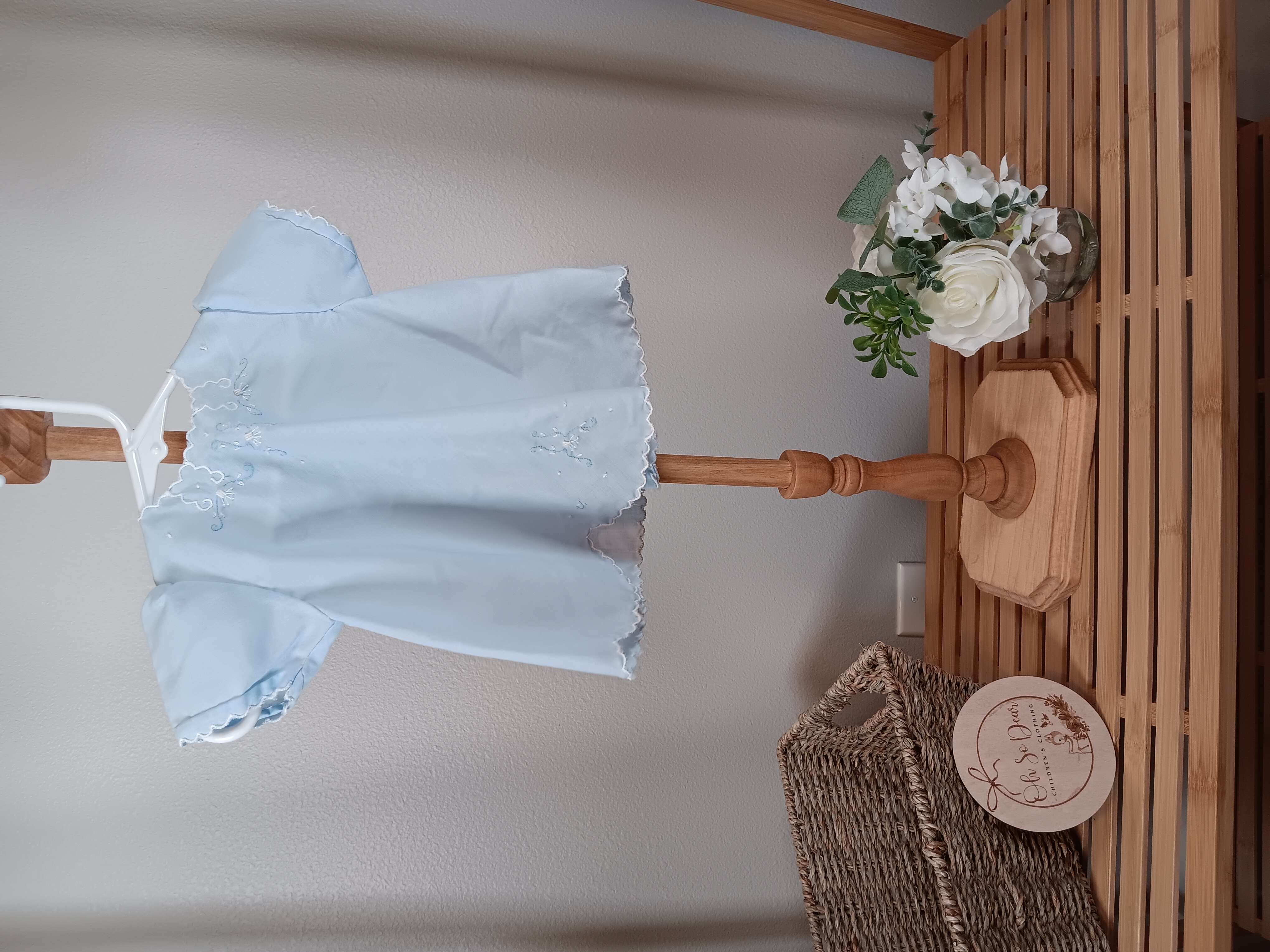 Layette Shirt with embroidery newborn to 3 months size I am guessing 