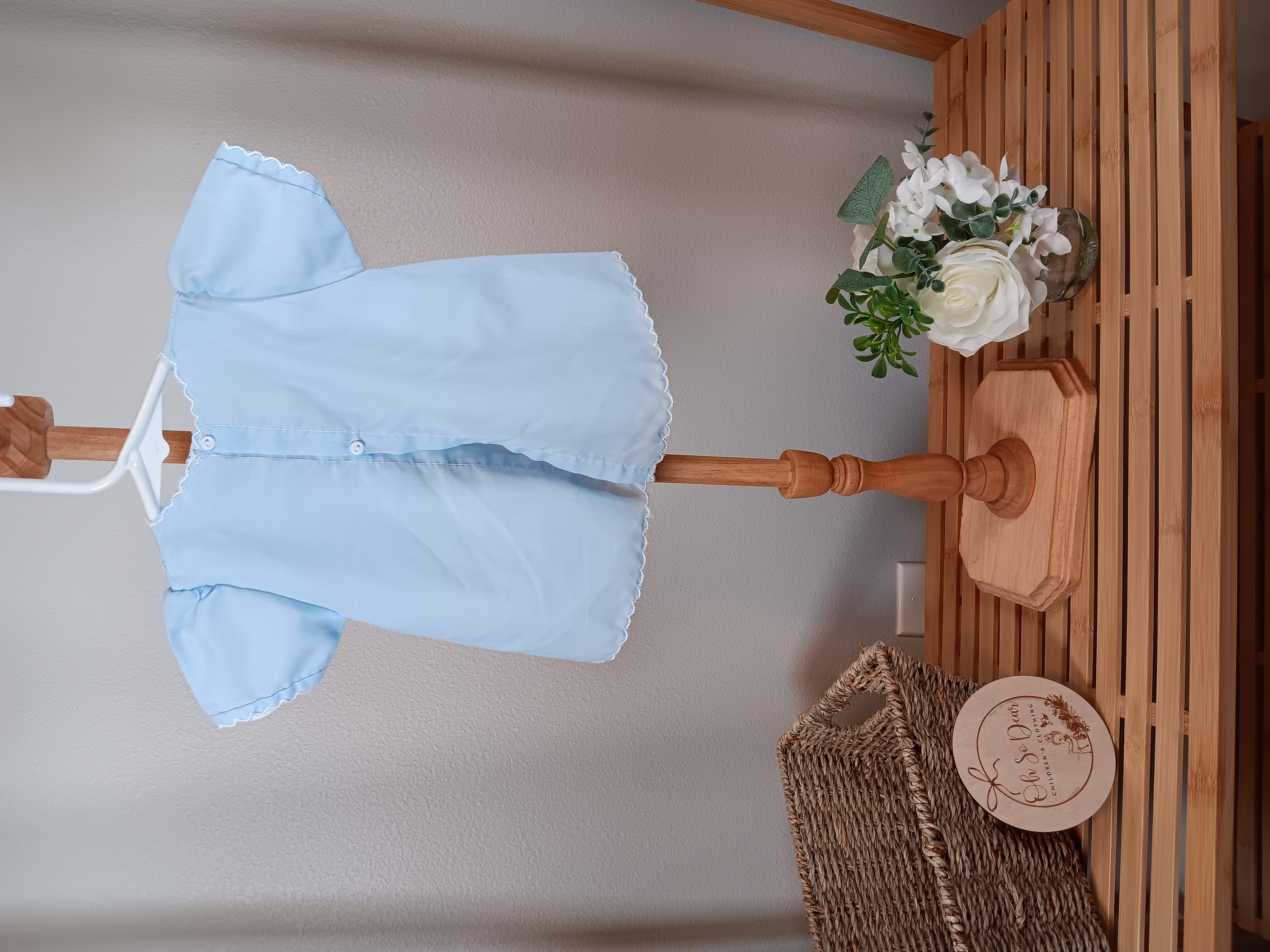 Layette Shirt with embroidery newborn to 3 months size I am guessing 