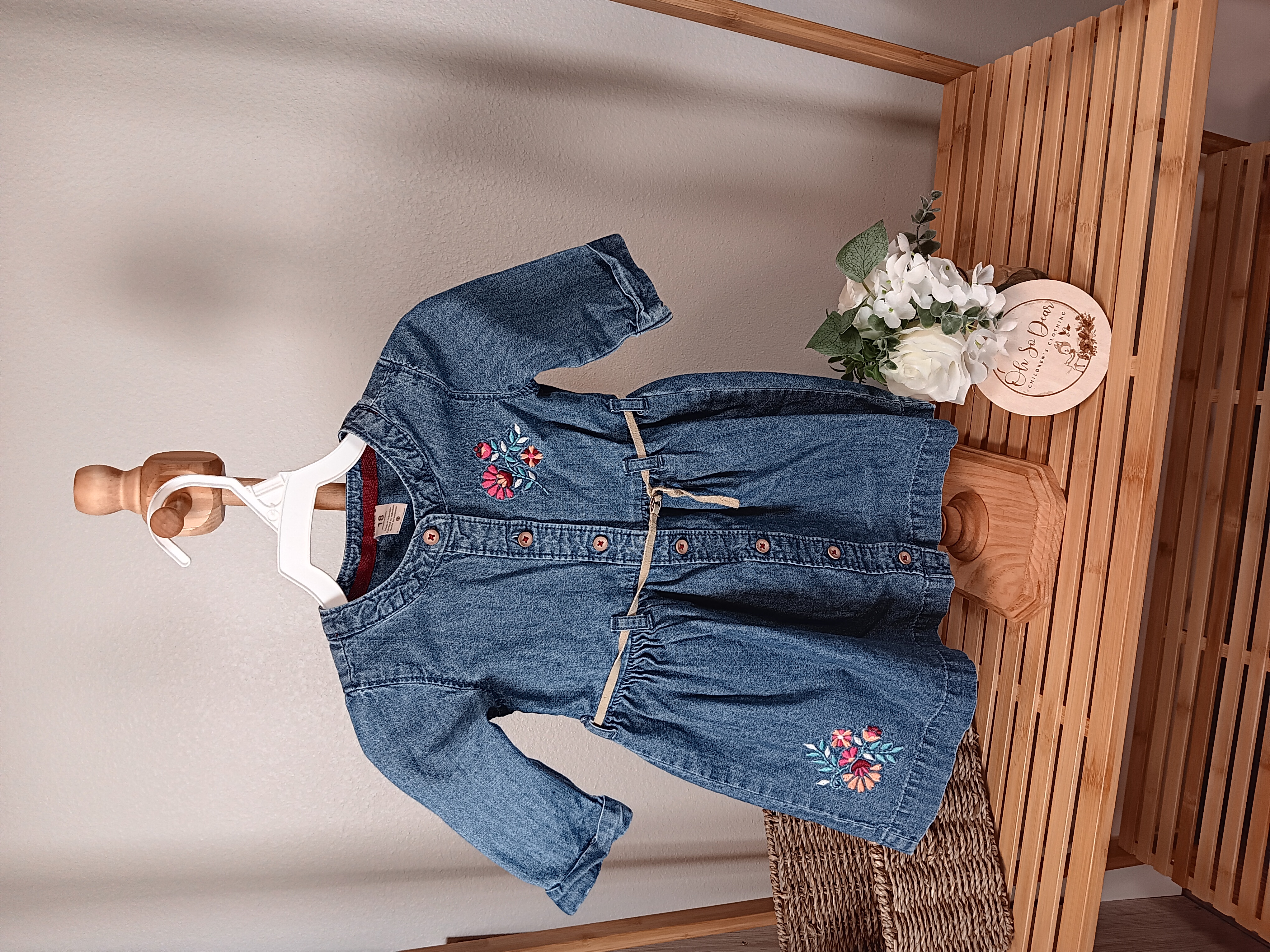 Cute Carters lightweight denim dress with little belt size 18 months 
