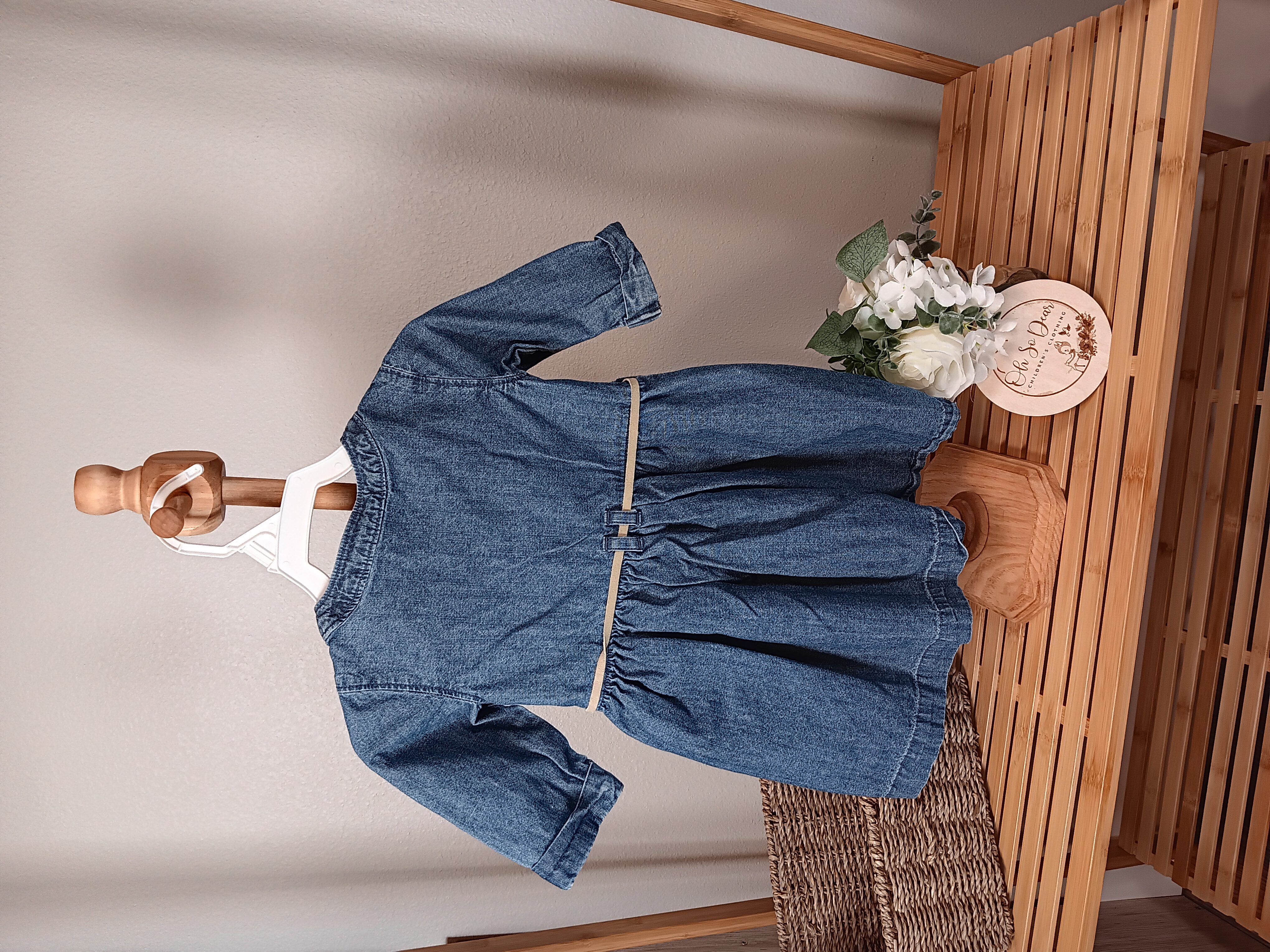 Cute Carters lightweight denim dress with little belt size 18 months 