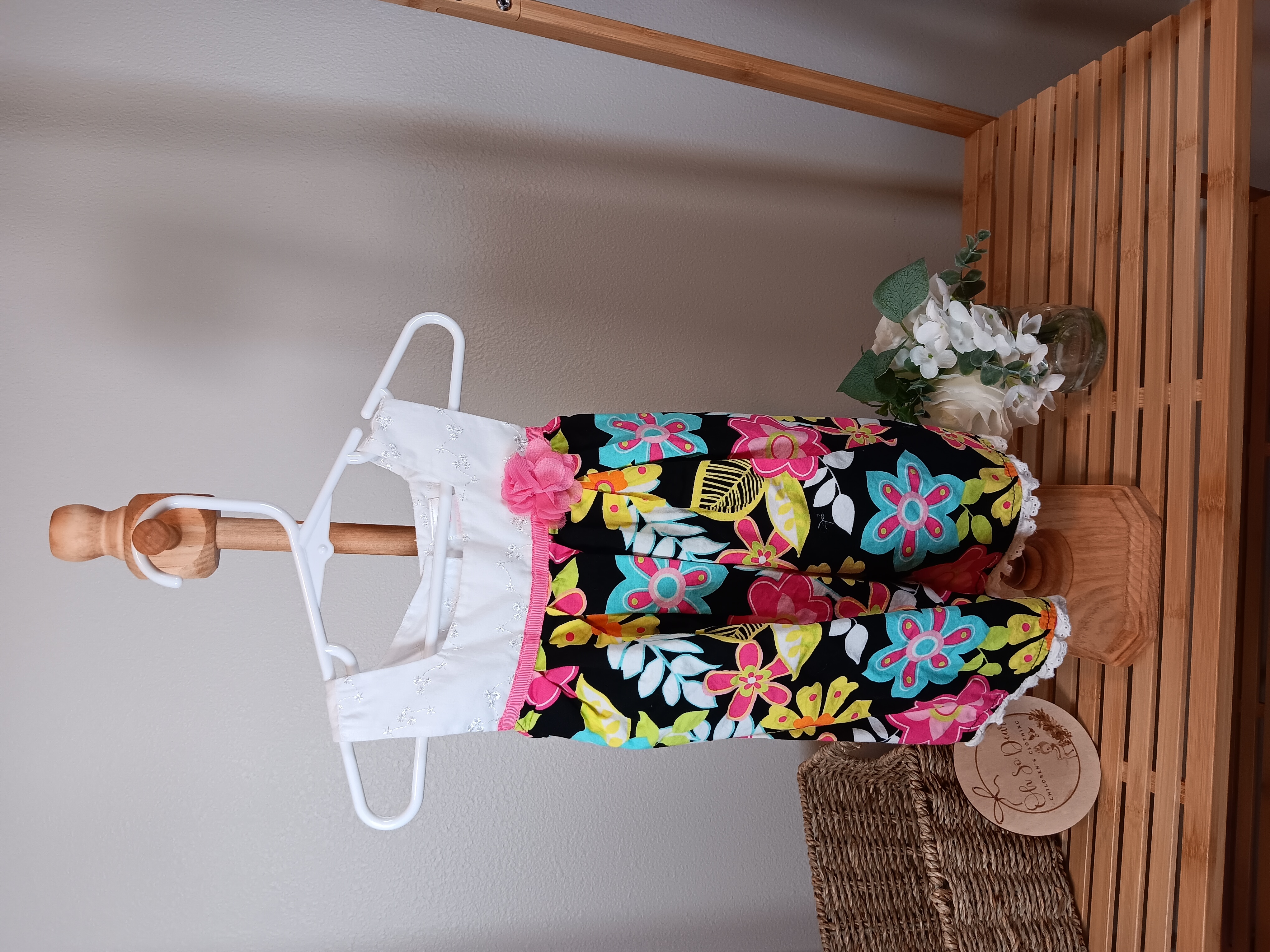 Youngland Baby brand size 24 months with Flowers and Tie back accents